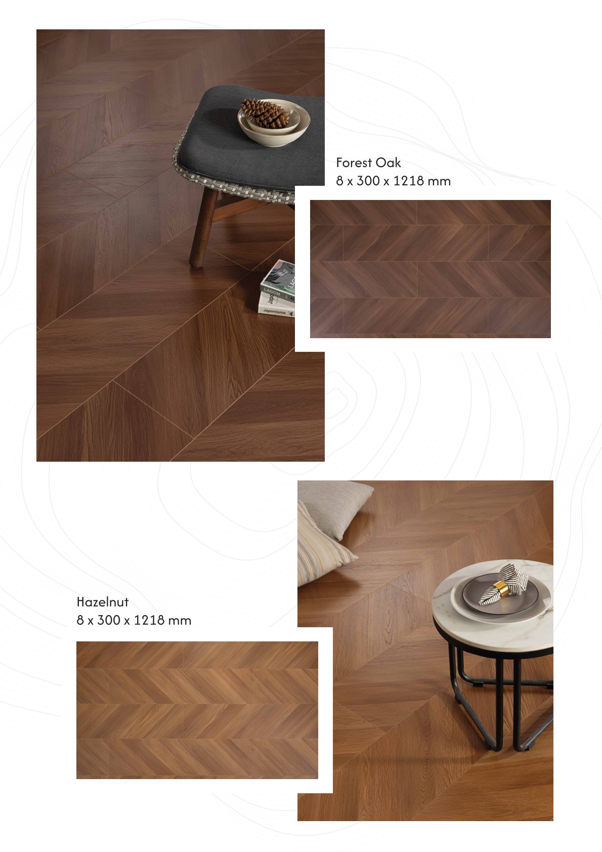 Forest Oak Herringbone Laminate Flooring – 8mm