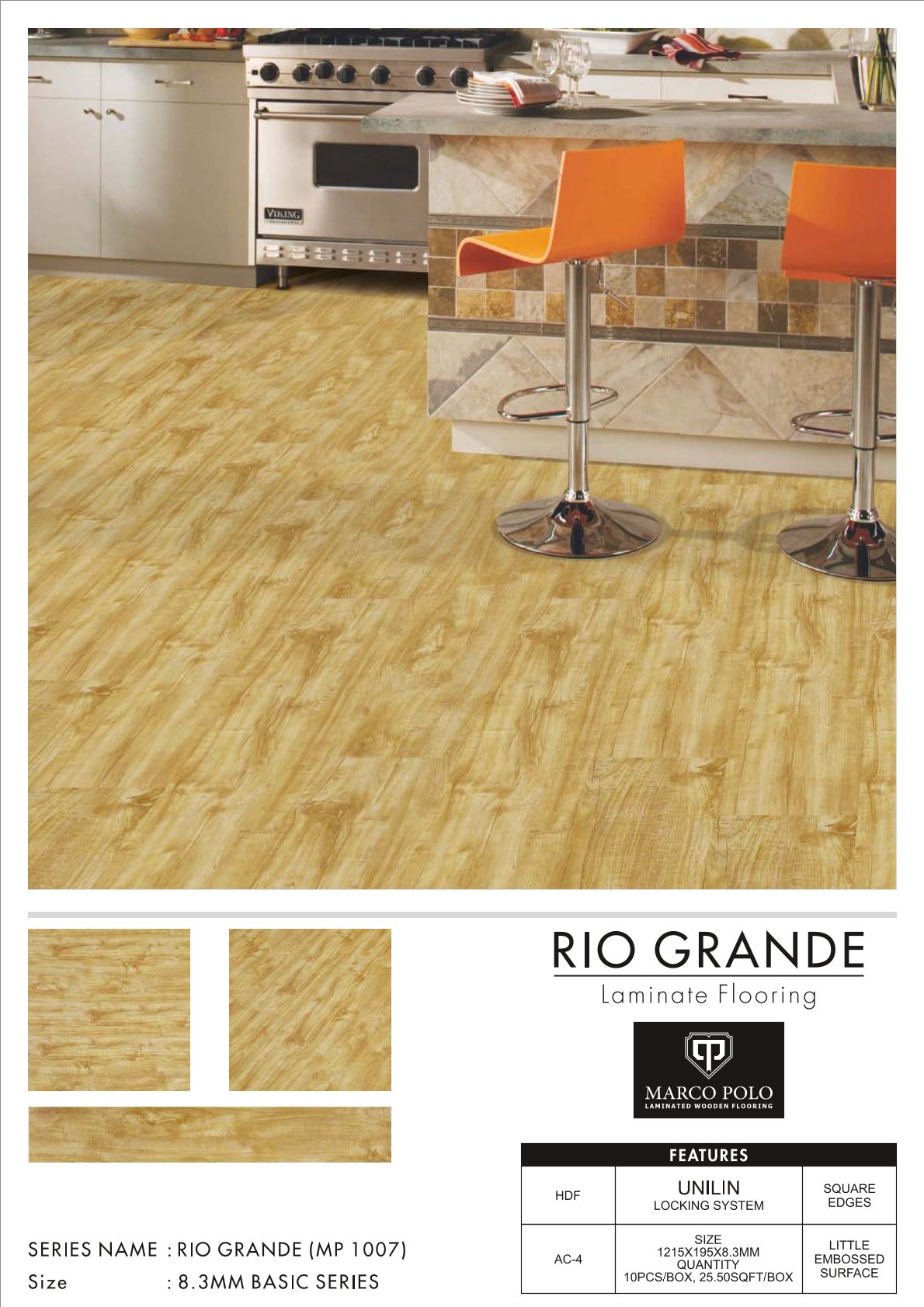 MP-1007 Rio Grande Marcopolo Laminate Flooring 8.3mm