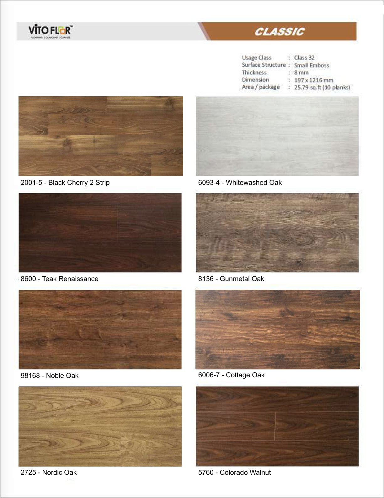 2001-5 - Black Cherry 2 Strip -Vito 8mm Laminate Flooring – Durable & Stylish