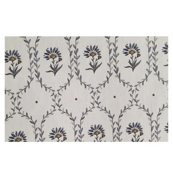 Quality Polo Mustard Printed Linen Curtain – SON-20