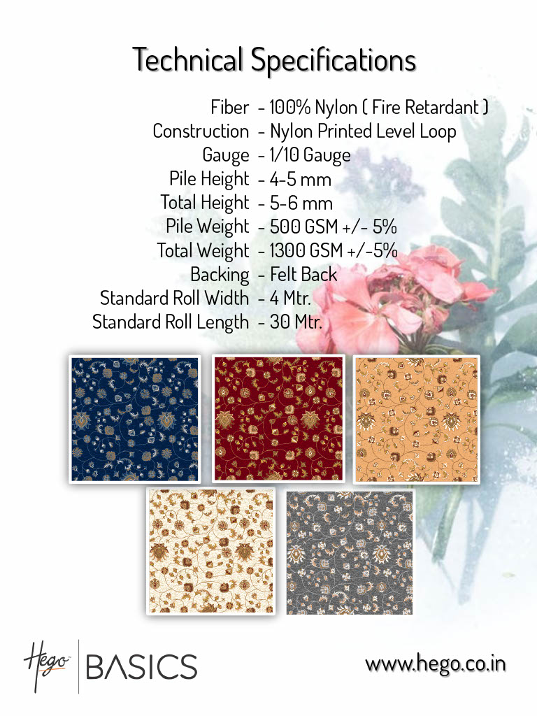 HEGO Flora Carpet Roll - Durable & Stylish Floor Covering