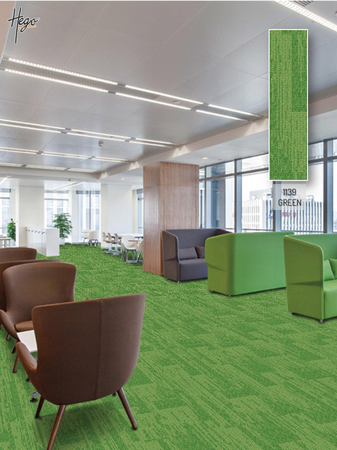 HEGO Rockstar Carpet Tile 1139-Green – Durable & Stylish