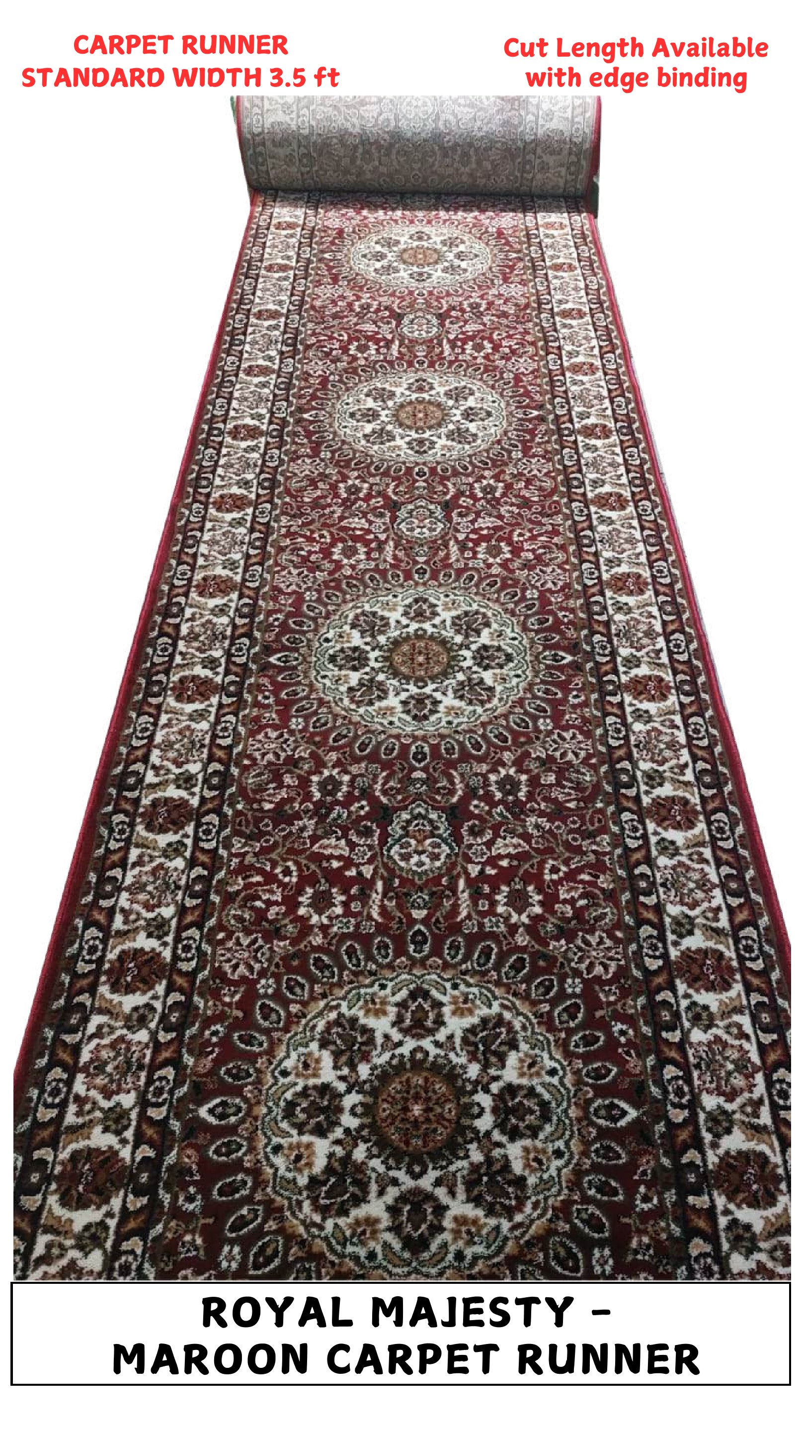 Royal Majesty Carpet Tile - Maroon Runner