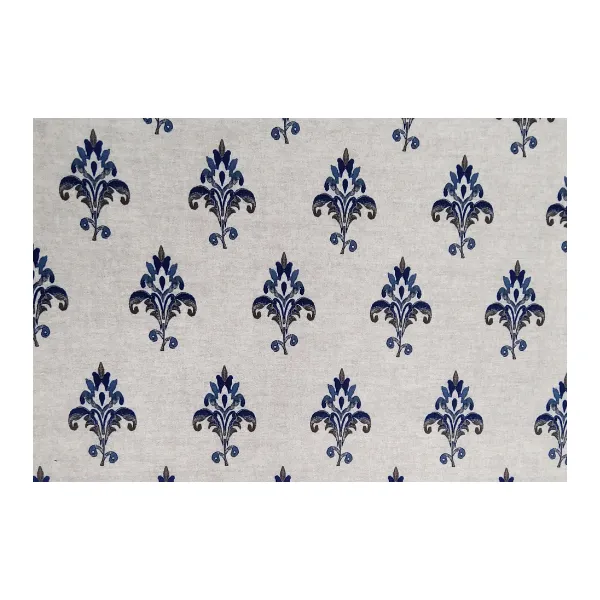 DEDIGN-NO.490 Denim Shade Kalamkari Print Fabric – 100% Polyester