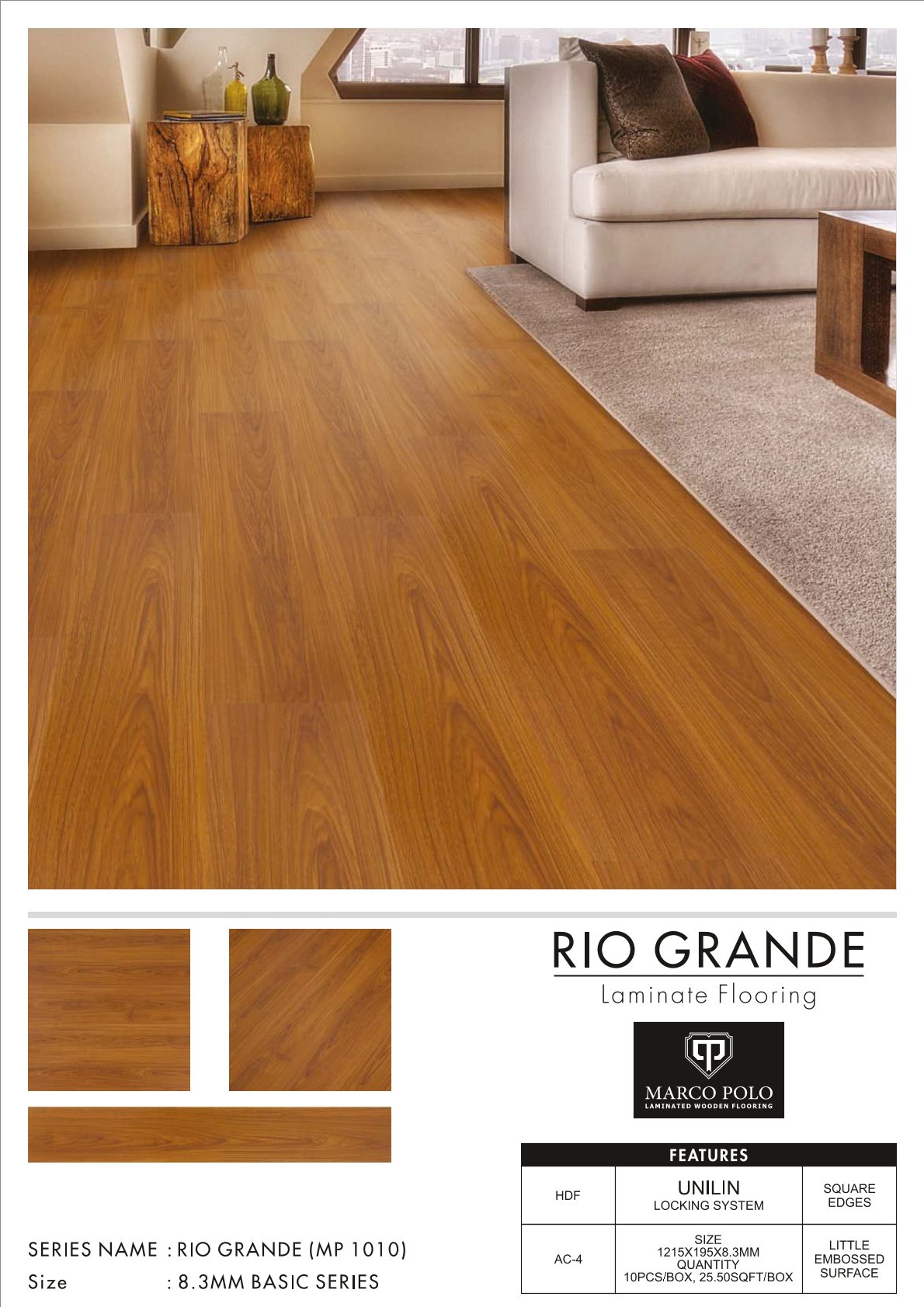 MP-1010 Rio Grande Marcopolo Laminate Flooring 8.3mm