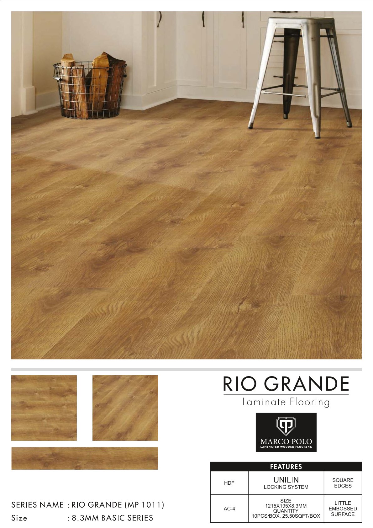 MP-1011 Rio Grande Marcopolo Laminate Flooring 8.3mm