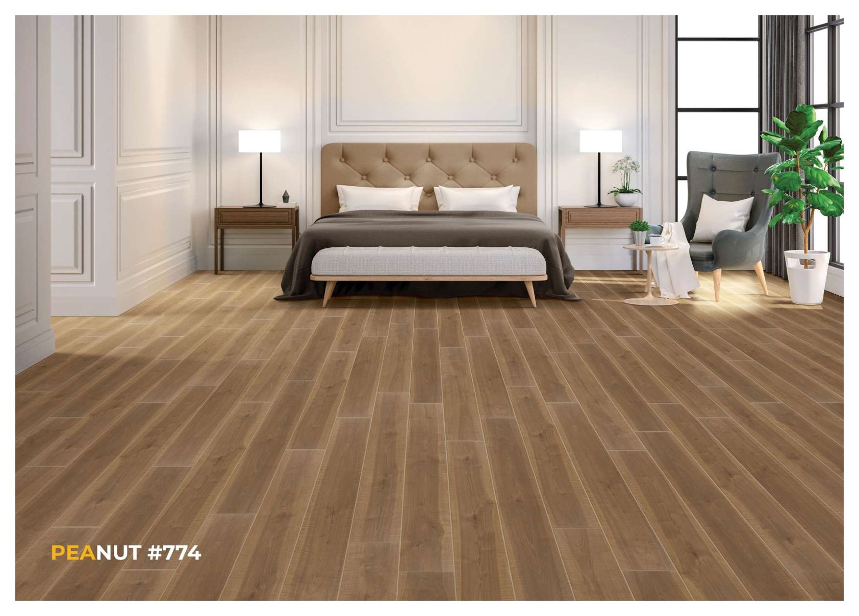 PEANUT #774 Unify Waterproof Lamiwood Laminate Flooring 8MM