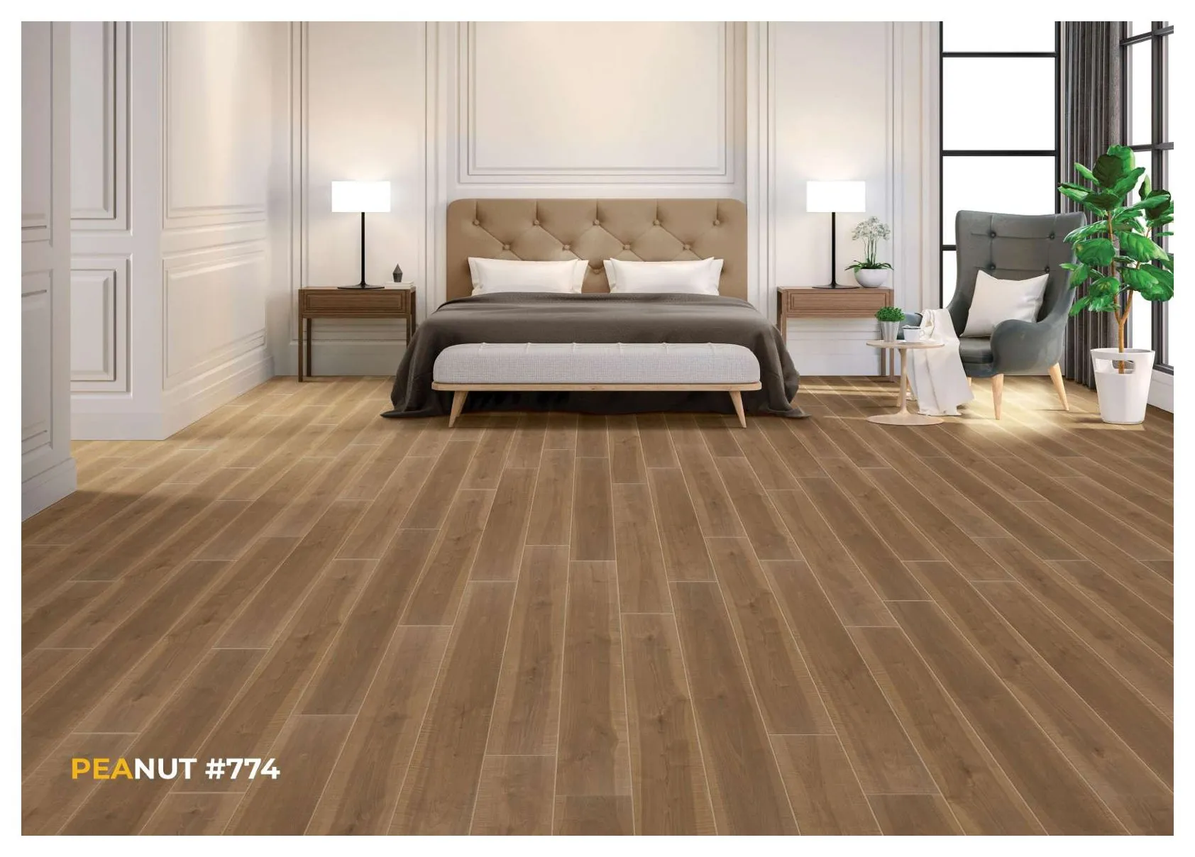PEANUT #774 Unify Waterproof Lamiwood Laminate Flooring 8MM