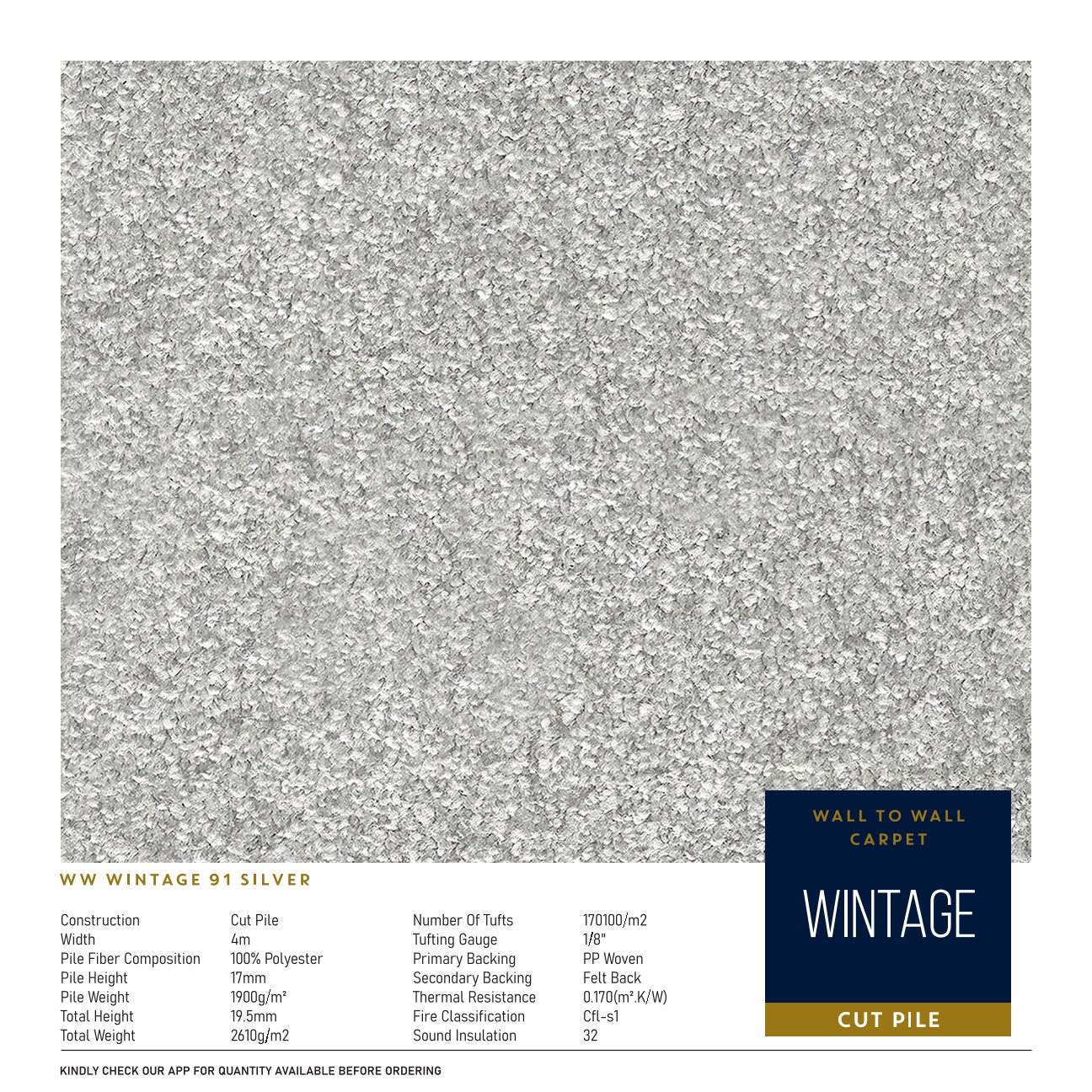 Divine Wintage 91 Silver Carpet Roll - Elegant Design