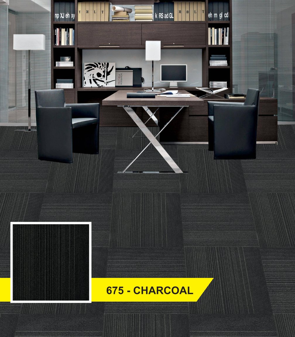 Cosmos Carpet Tile 675-Charcoal