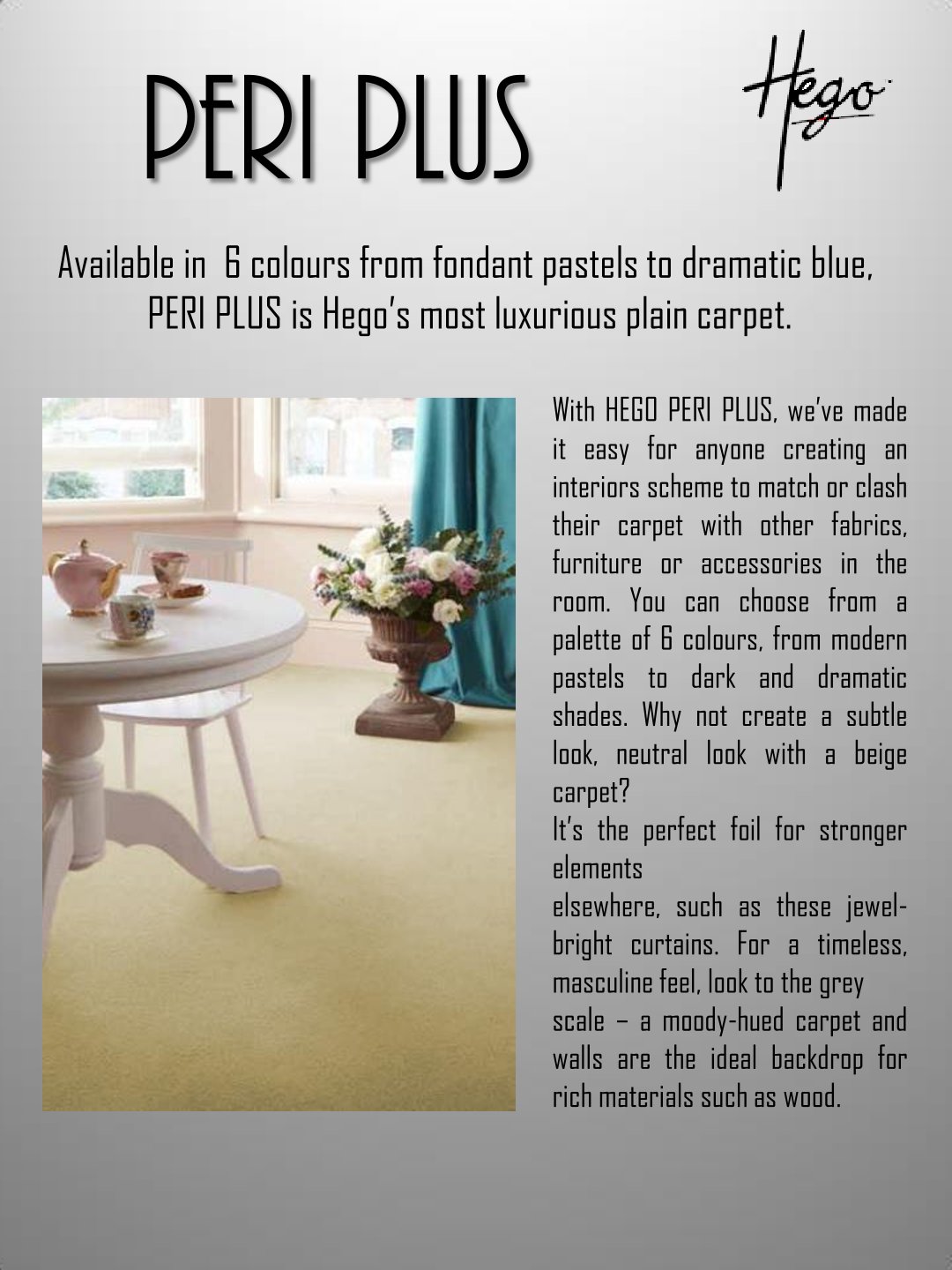 HEGO Peri Plus Carpet Roll – Durable, Stylish Flooring Solution