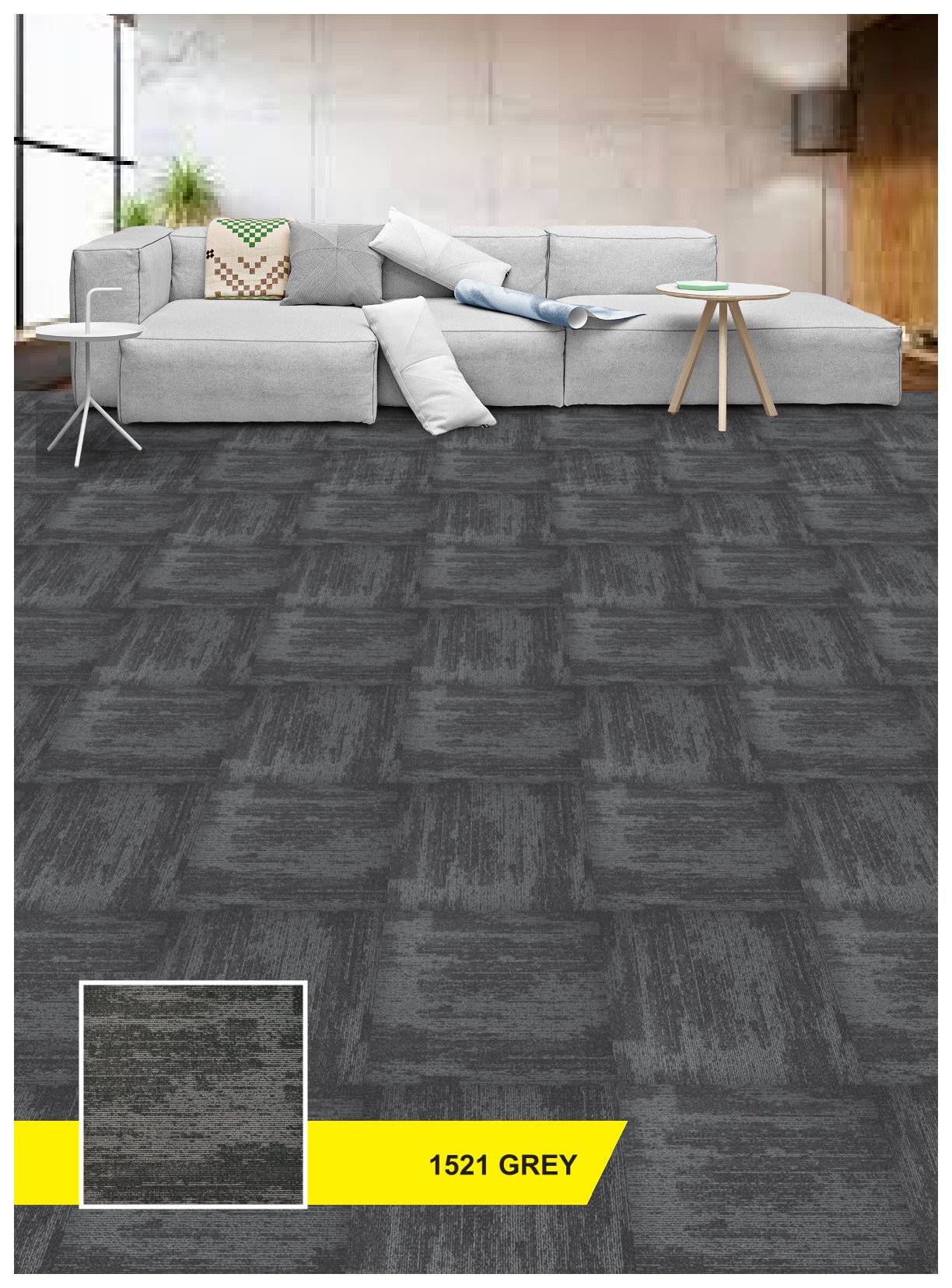 Rock Carpet Tile 1521-Grey | Durable, Stylish Flooring Solution