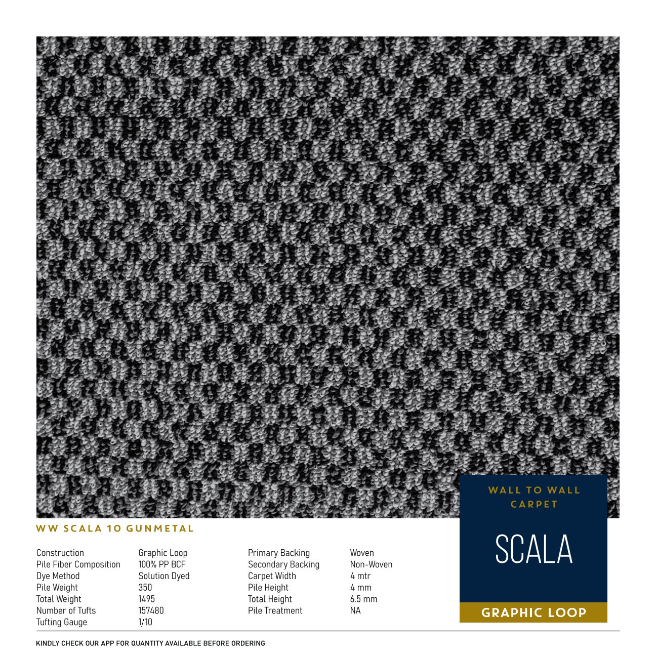 Divine Scala Carpet Roll - Gunmetal