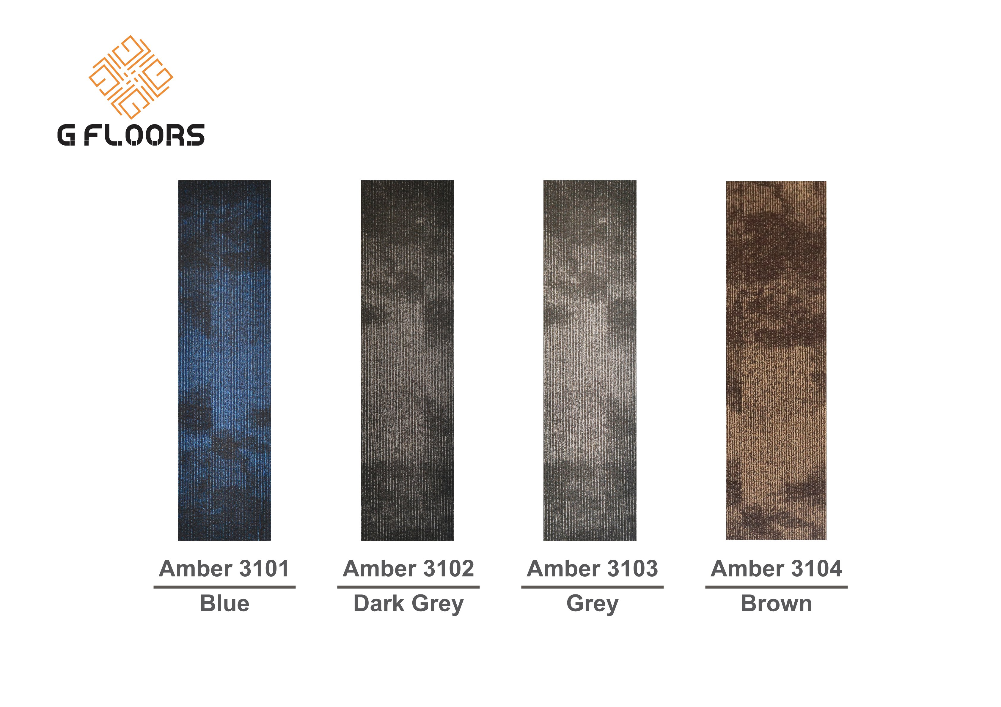 Amber Carpet Planks - Blue, Grey, Brown Shades