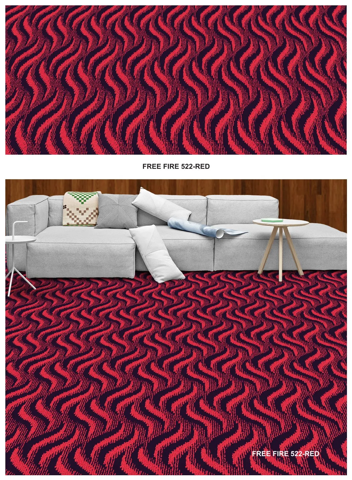 Free Fire Carpet Tile 522-Red | Durable & Stylish Flooring
