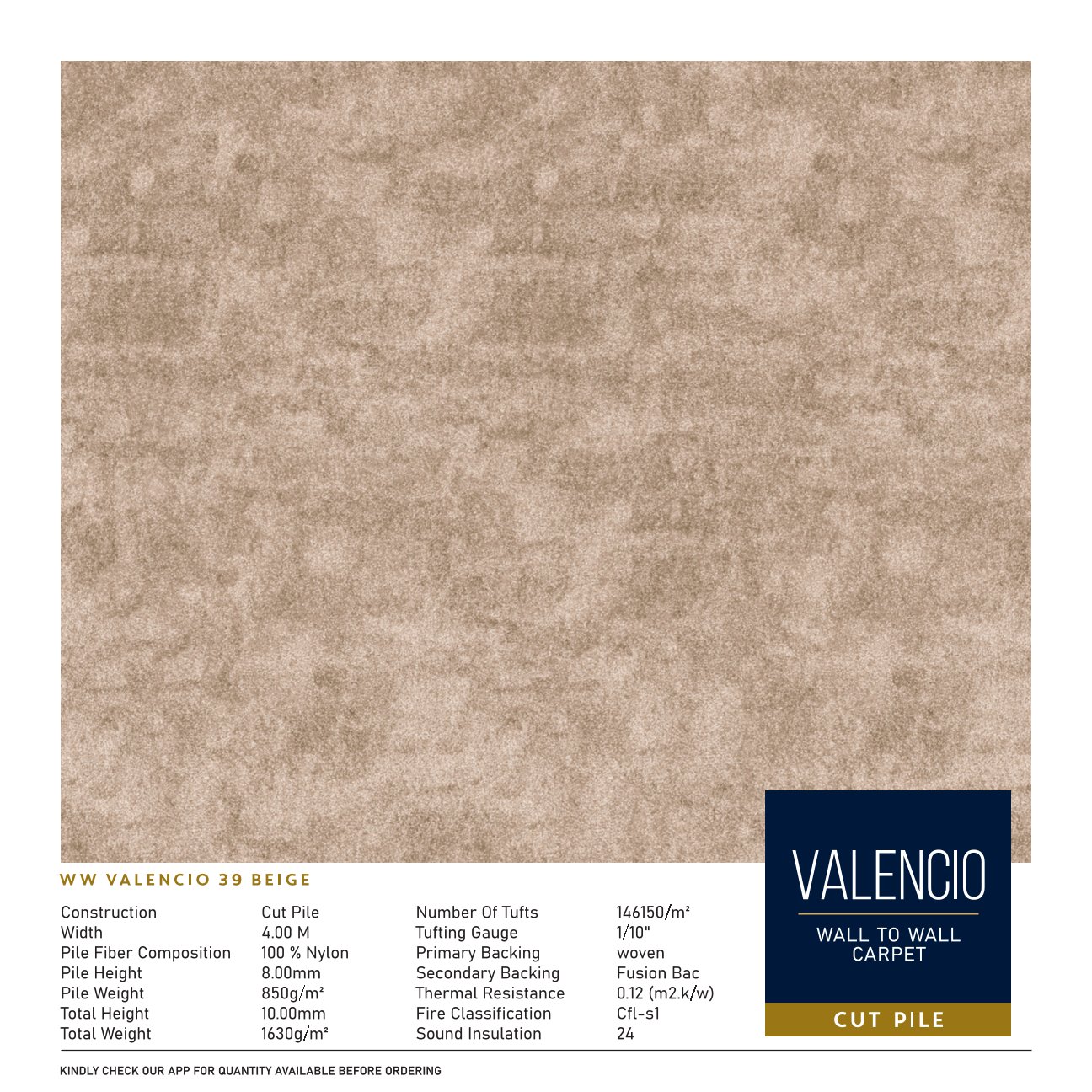 Divine Valencio Broc Carpet Roll 39" Beige