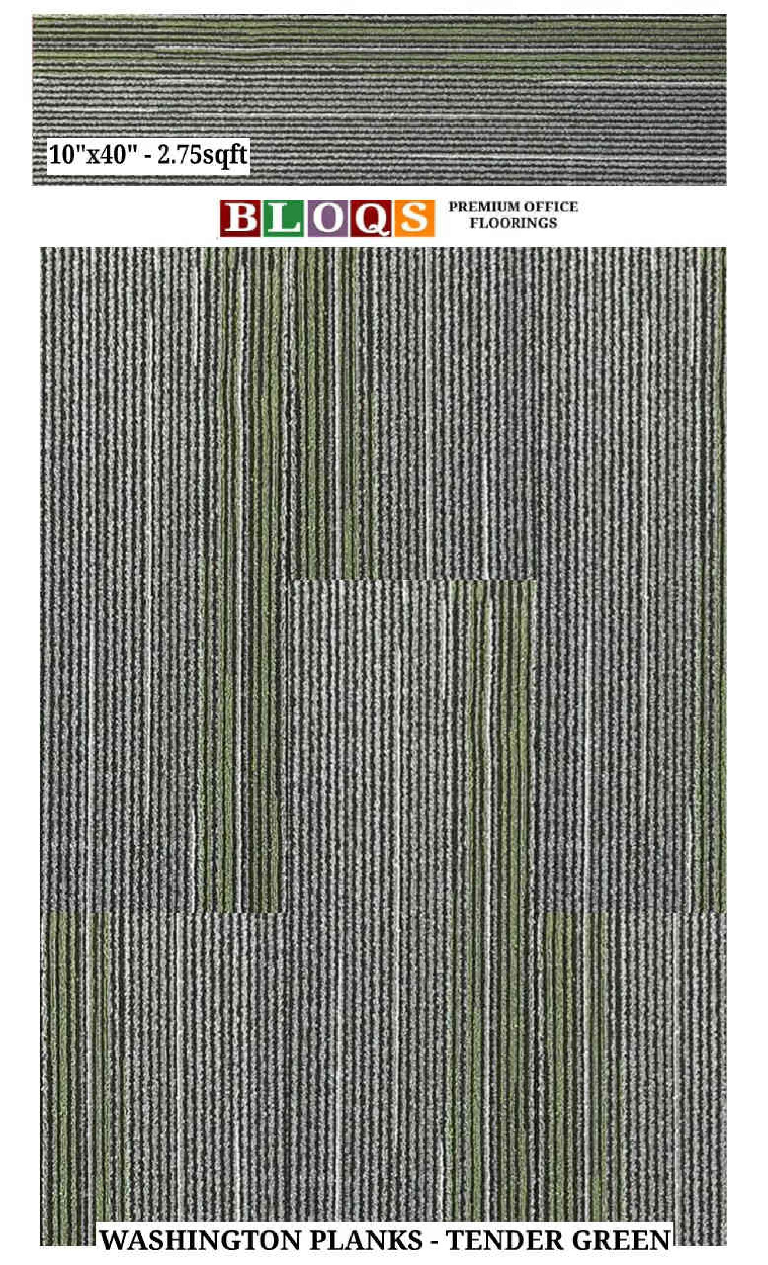 BLOQS Carpet Planks Vito Floor 10"x40" - 2.75 sqft