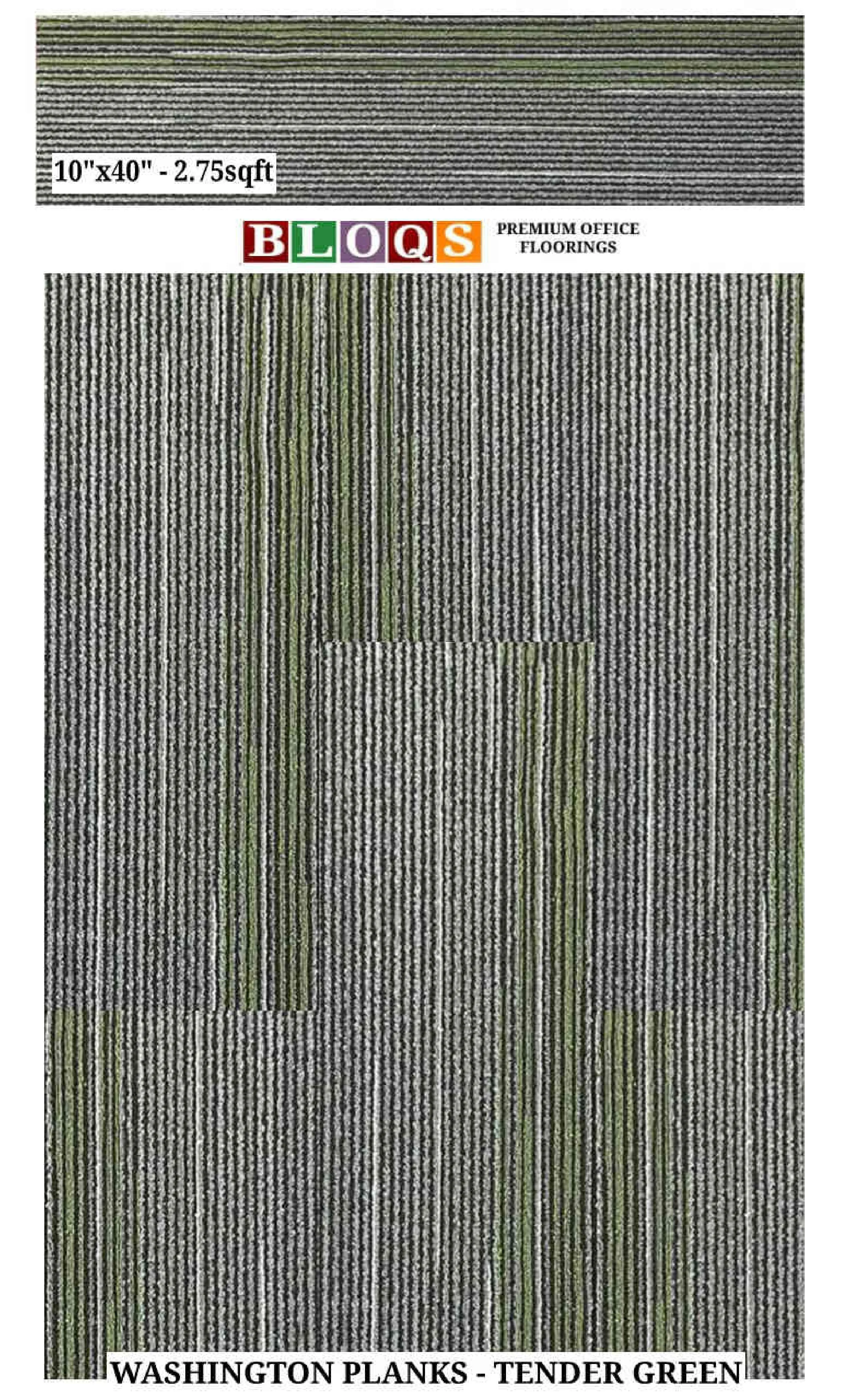 BLOQS Carpet Planks Vito Floor 10"x40" - 2.75 sqft