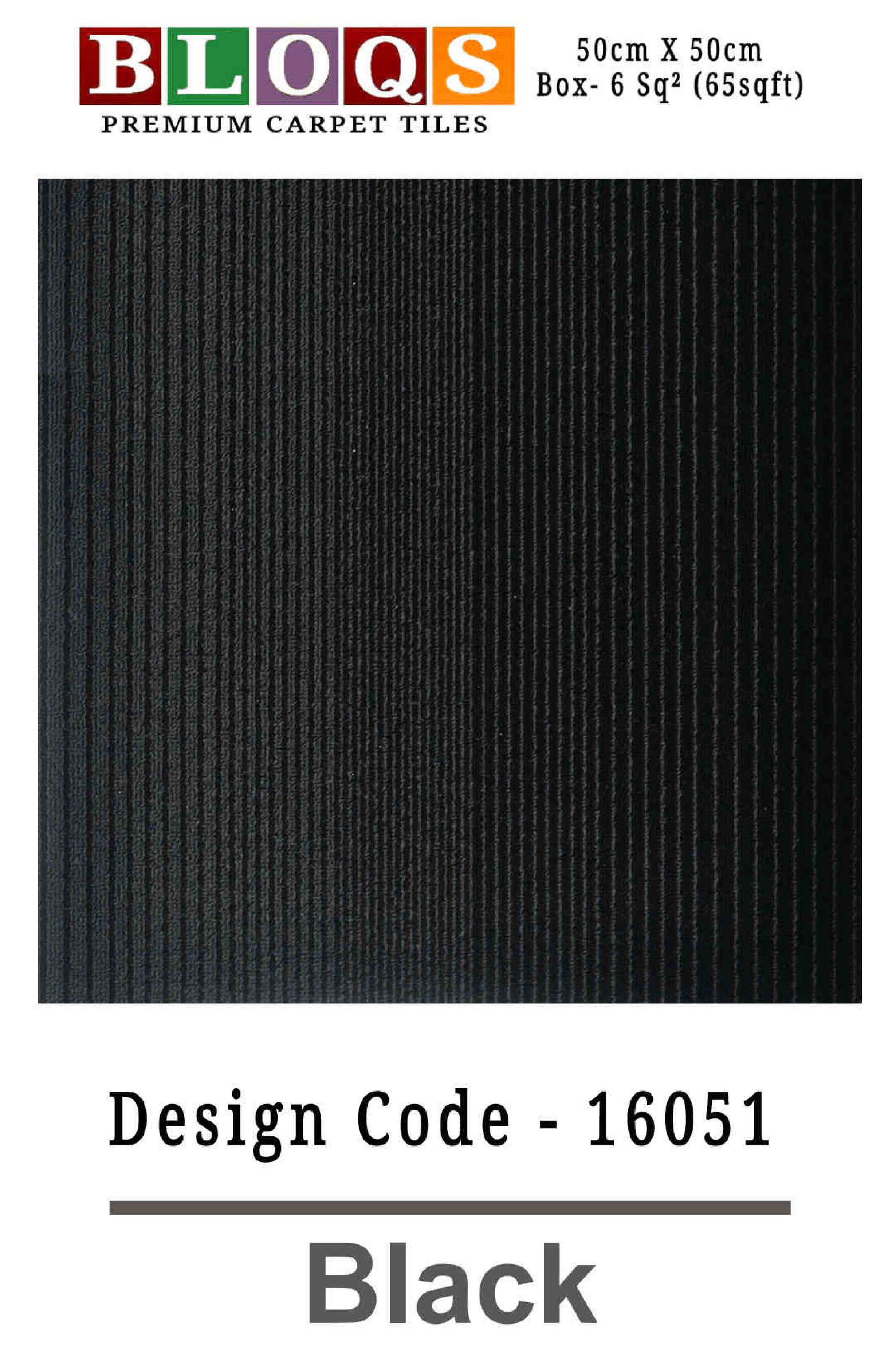 BLACK BLOQS Vito Carpet Tiles 50cm x 50cm - Box of 5 sqm (54 sqft)