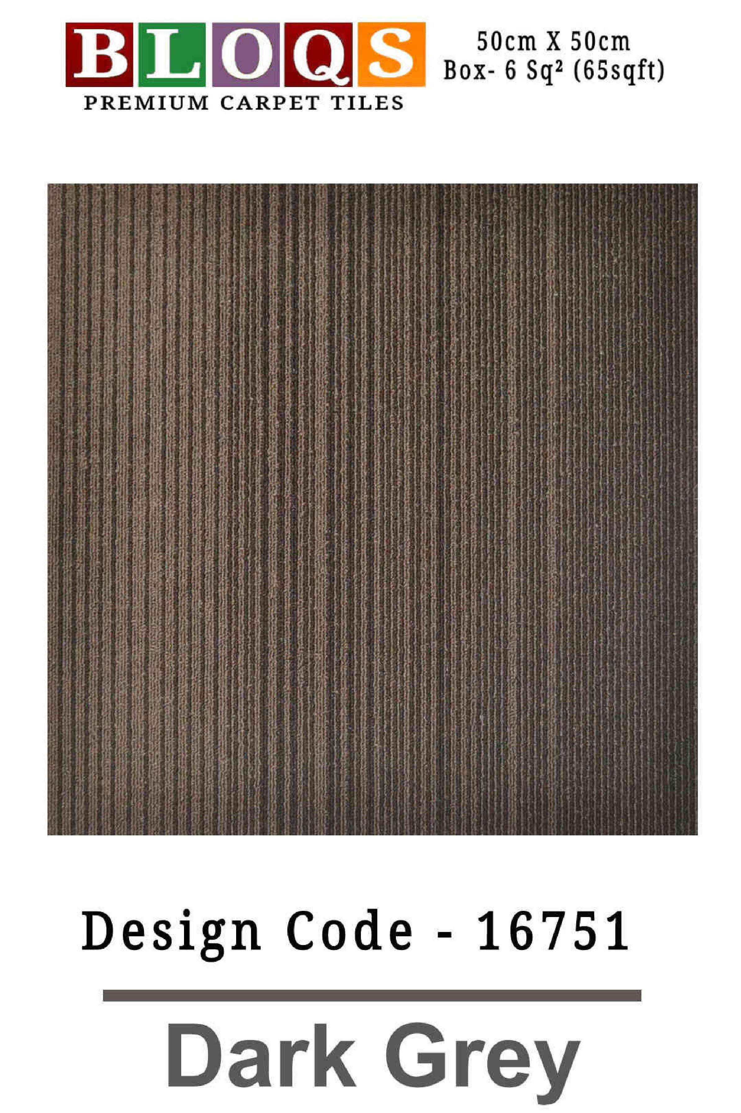 Dark Grey BLOQS Premium Carpet Tiles - 50cm x 50cm (6 sqm)