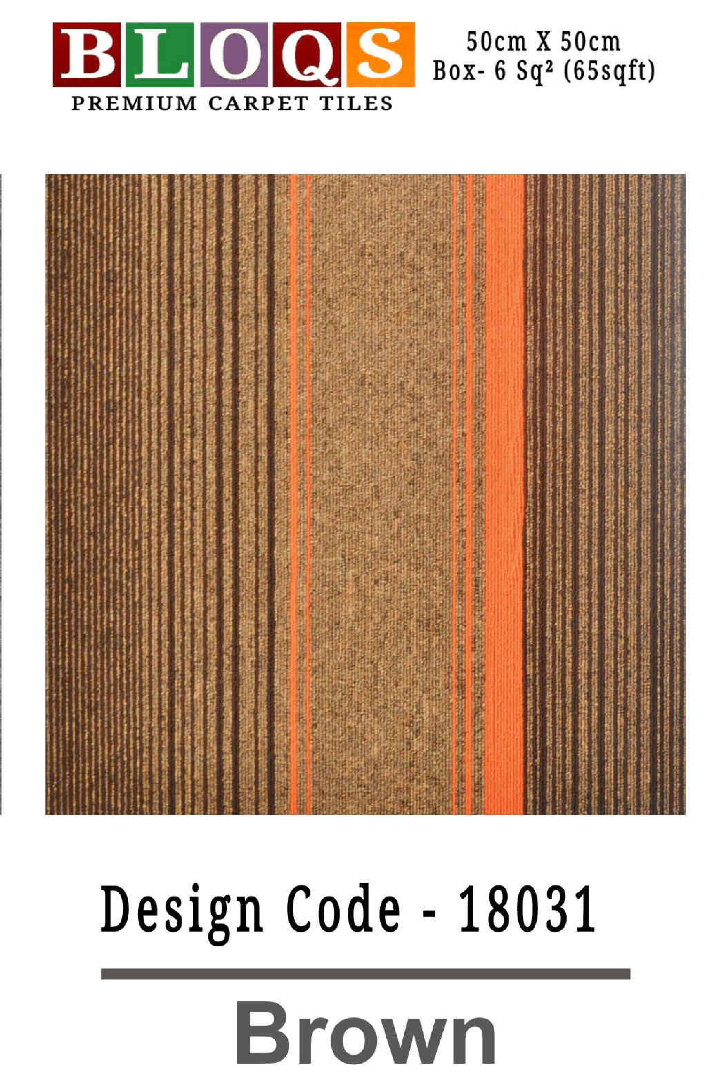 Brown Bloqs Premium Carpet Tile Vito Floor 50cm x 50cm