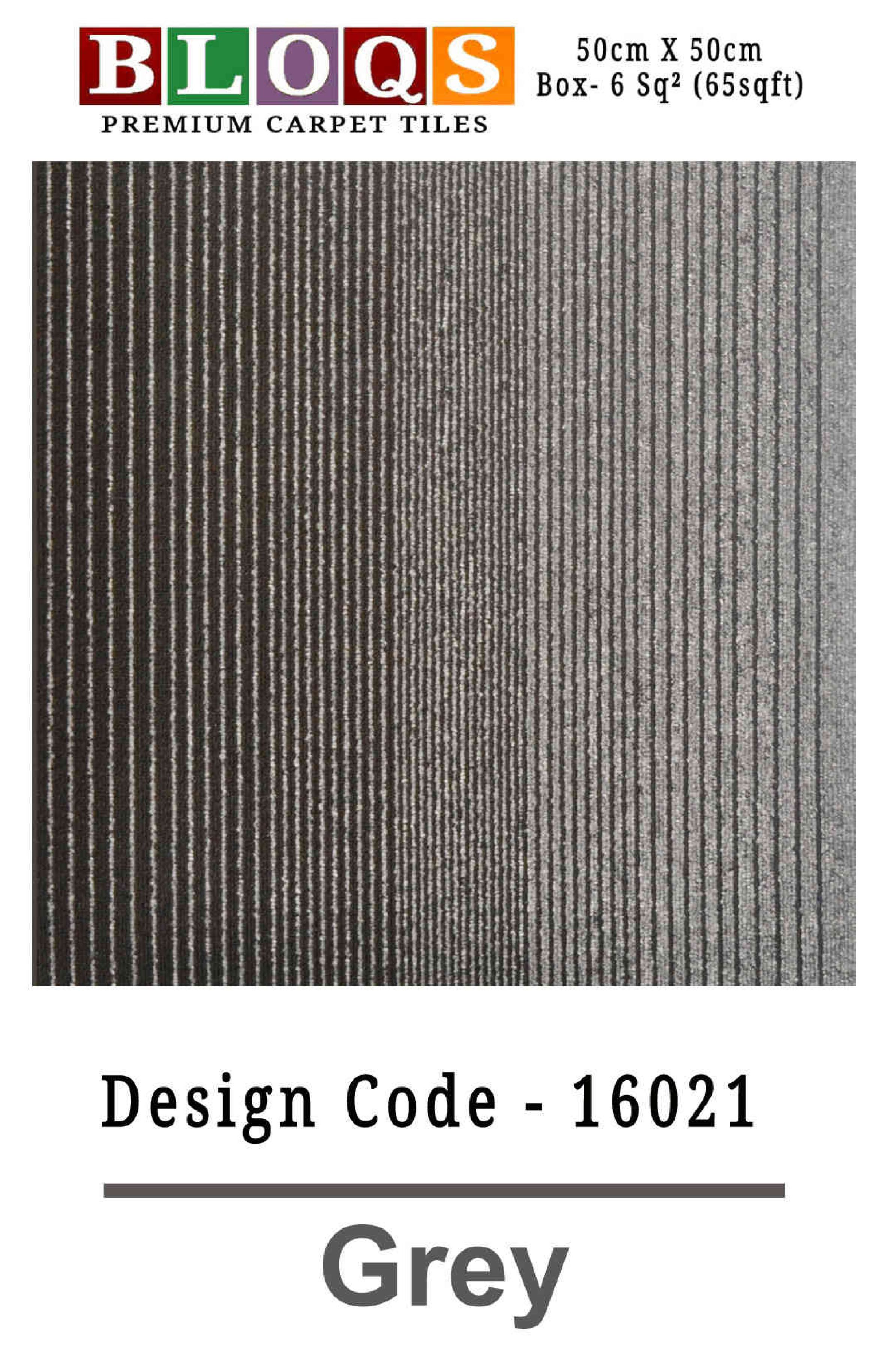 Grey Bloqs Premium Carpet Tile Vito Floor 50cm x 50cm Box (5 sqm)