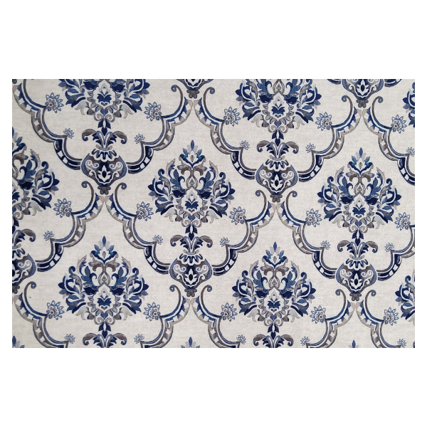 Design No. 489 Denim Shade - 100% Polyester Kalamkari