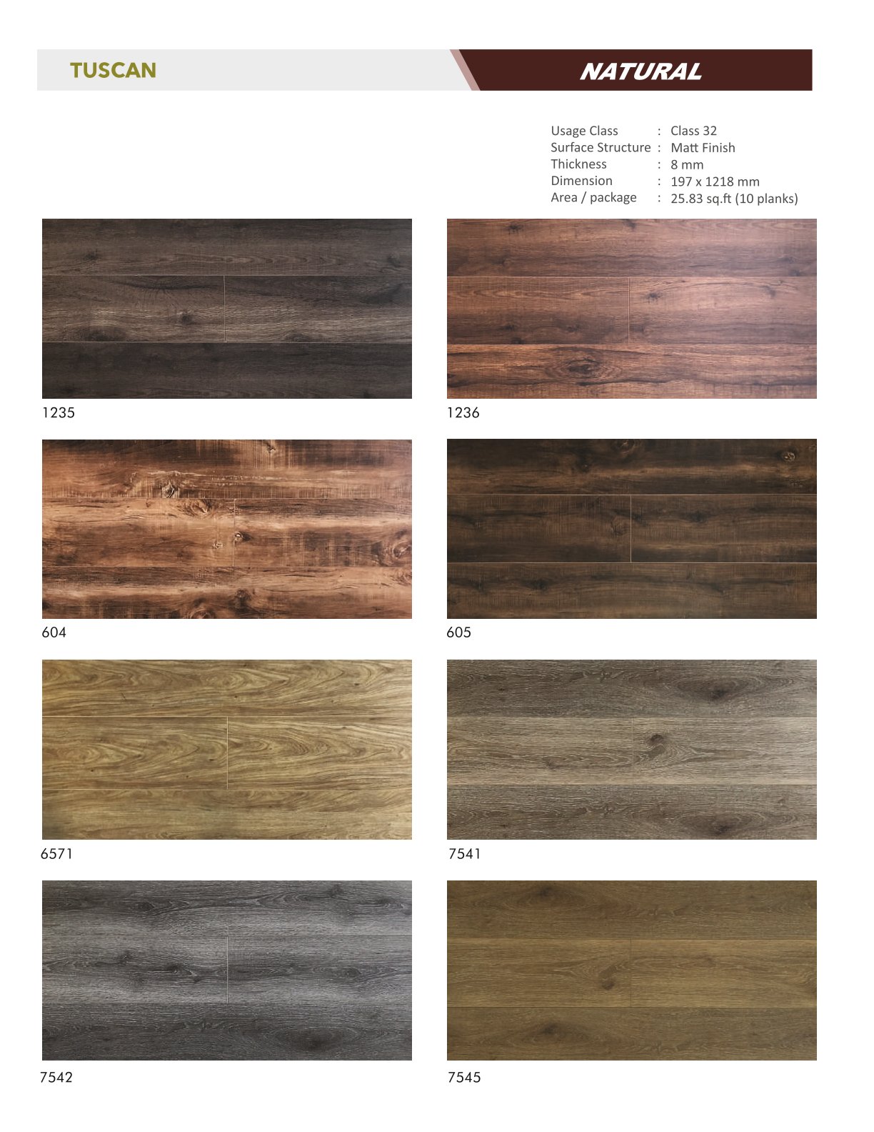 1235 -Vito 8mm Laminate Flooring – Durable & Stylish