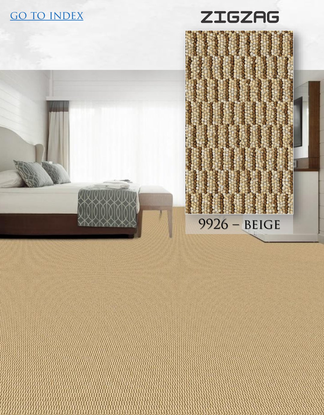 HEGO GRAPHIX Carpet Roll Zigzag-9926-Beige - Premium Quality