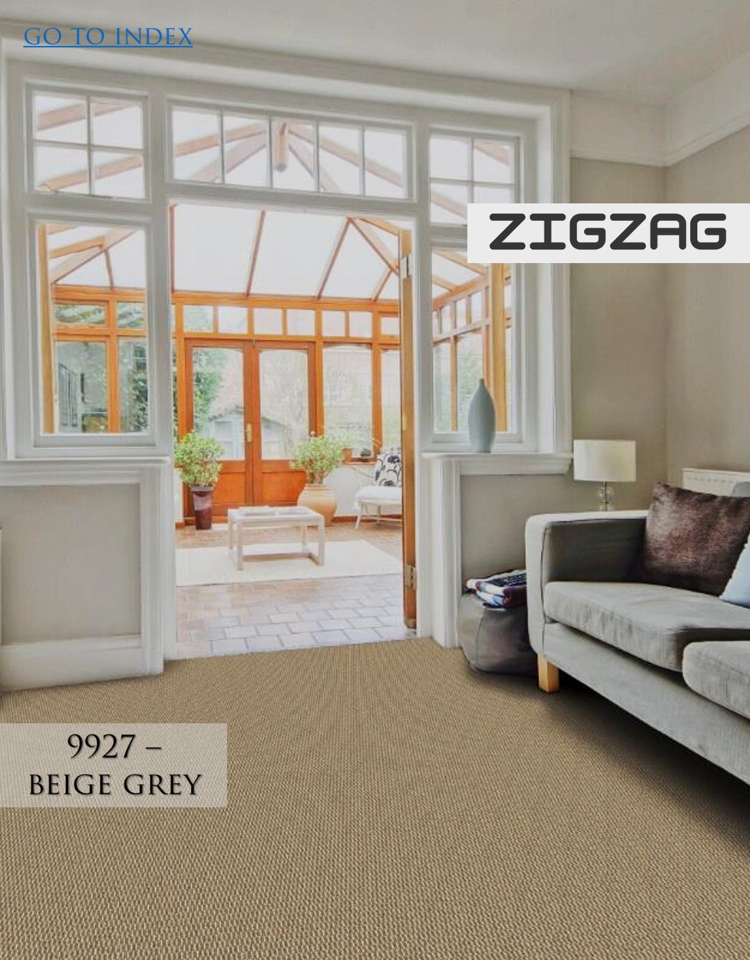 HEGO GRAPHIX Carpet Roll Zigzag-9927 Beige Grey