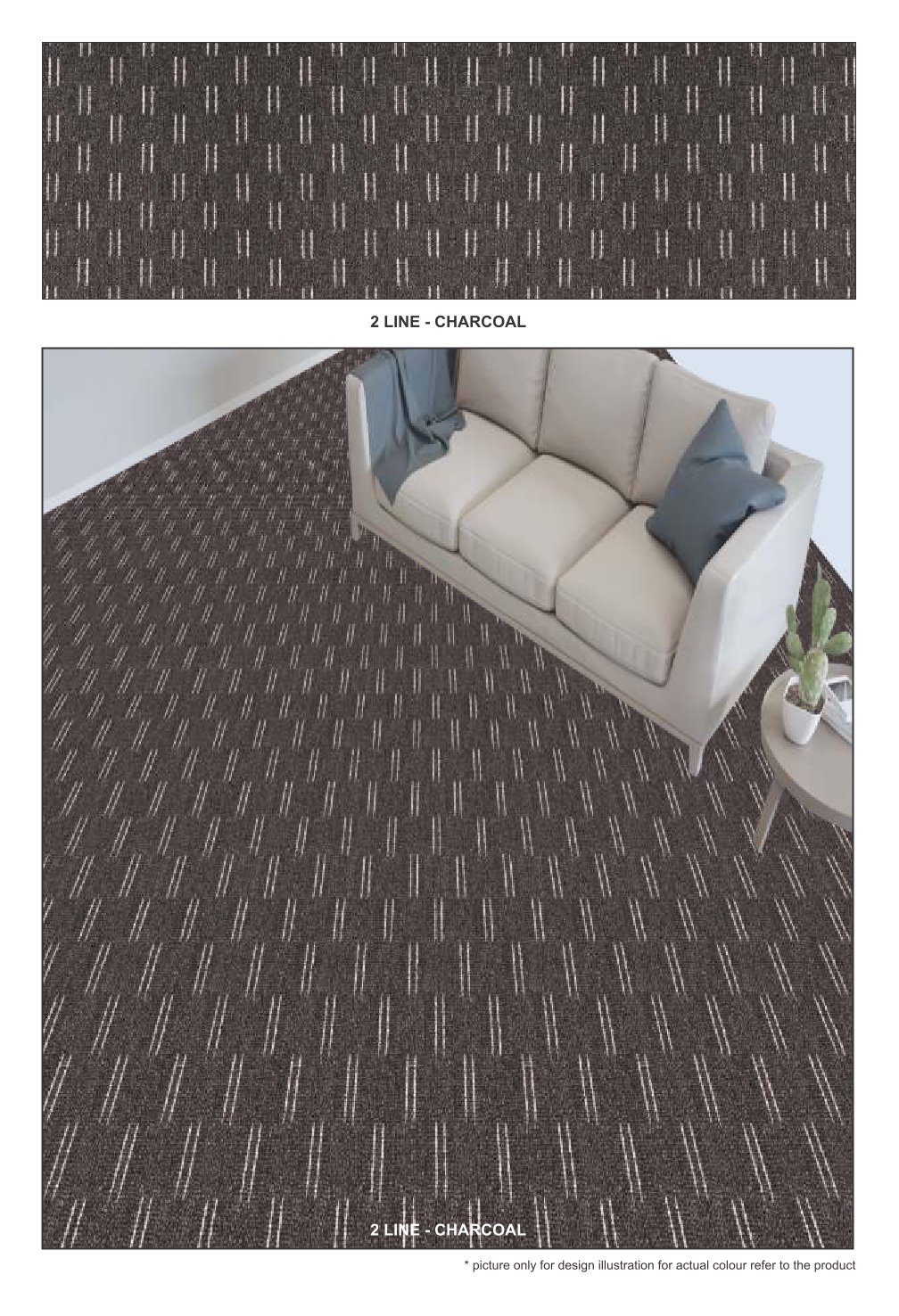 Line Carpet Tile - Charcoal, Durable & Stylish Flooring