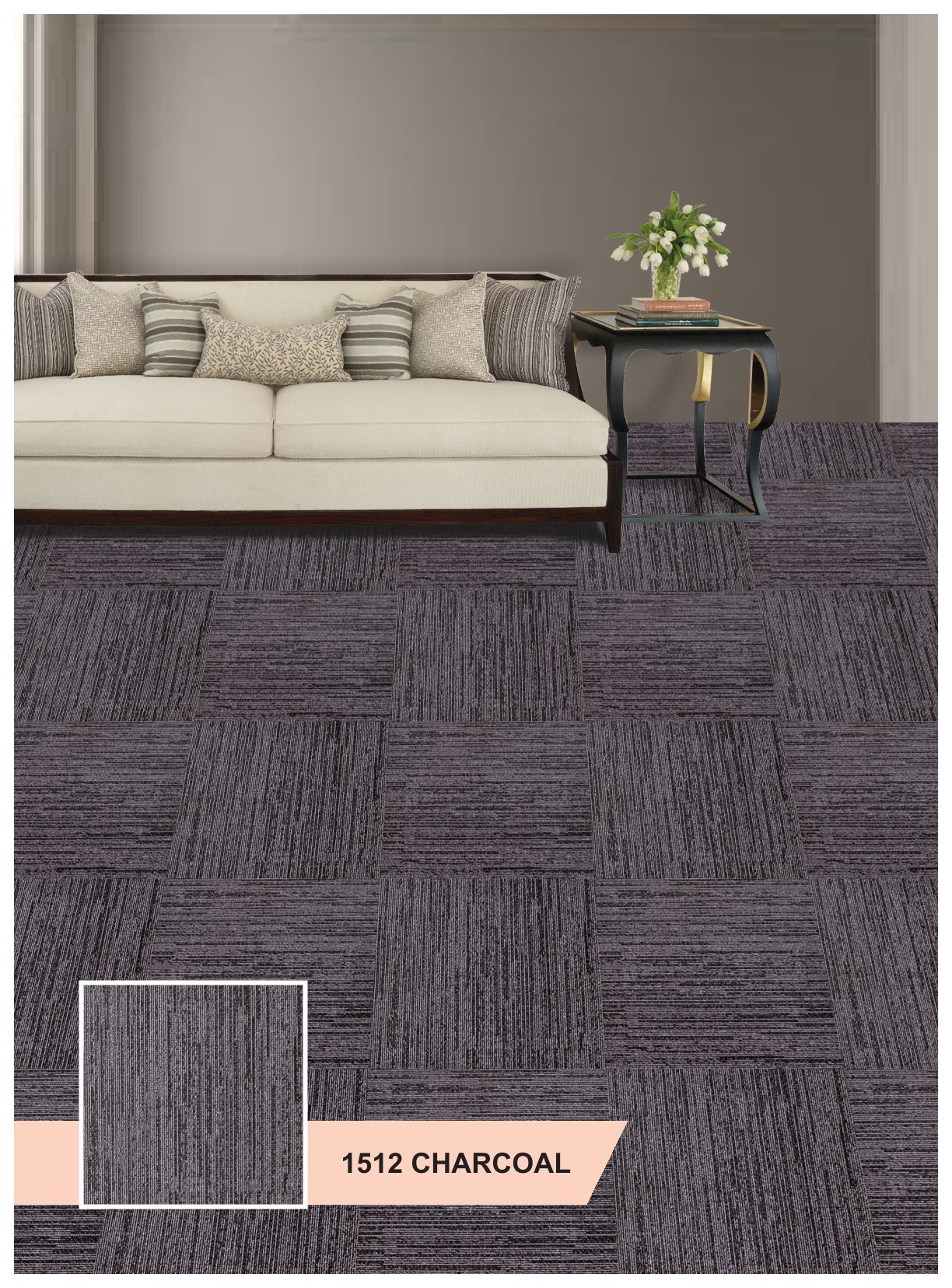 Dynamic Carpet Tile 1512 - Charcoal | Stylish & Durable