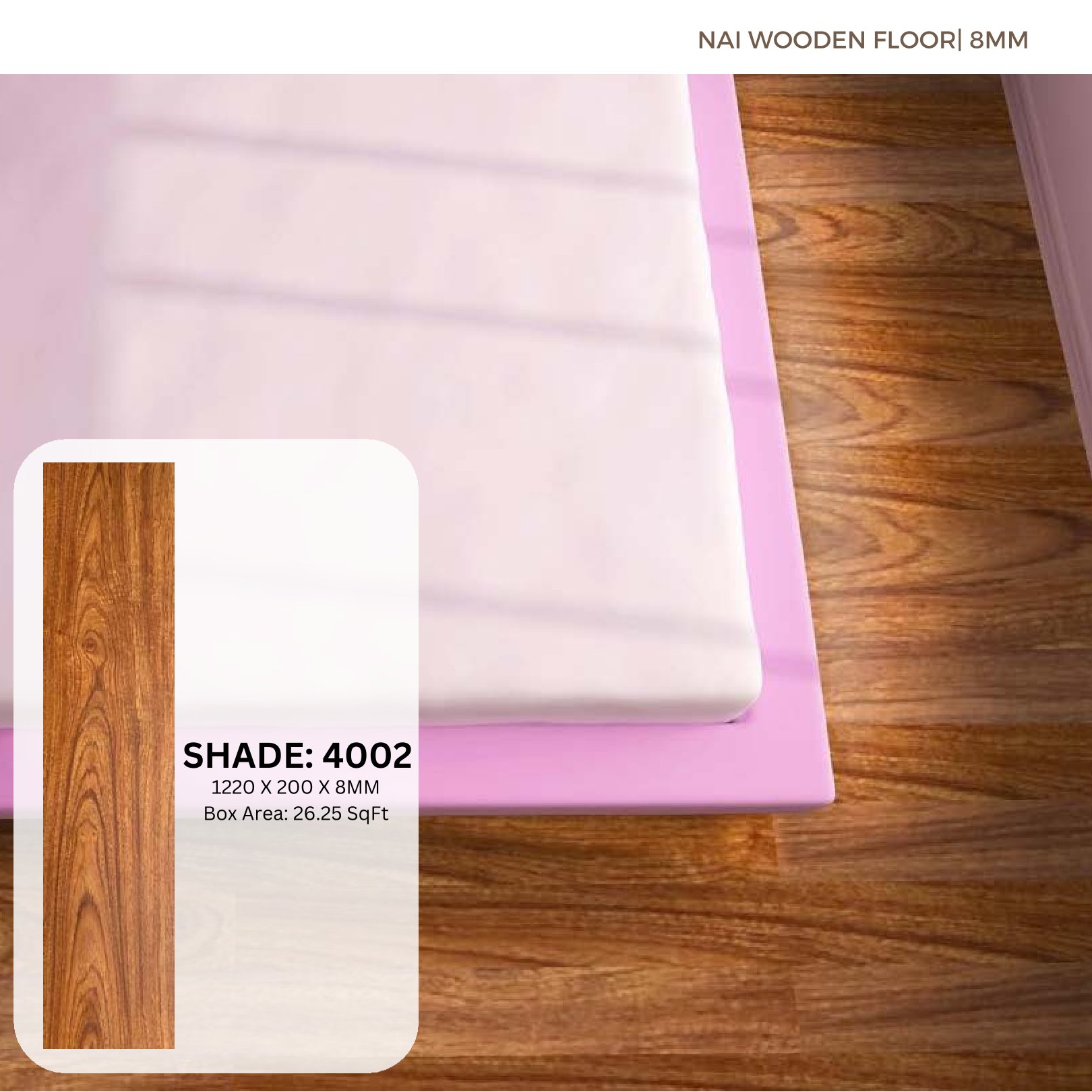 4002 Laminate Wooden Flooring - 8mm Thick