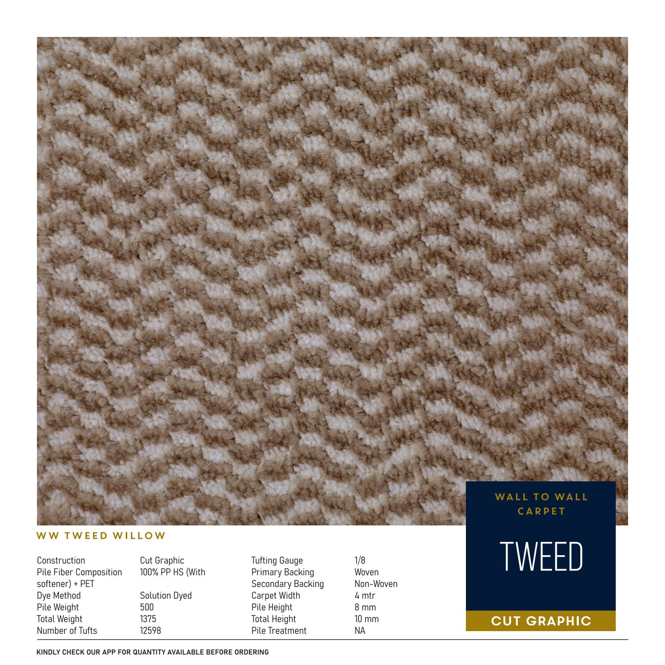 Divine Tweed Carpet Roll - Willow | Premium Quality