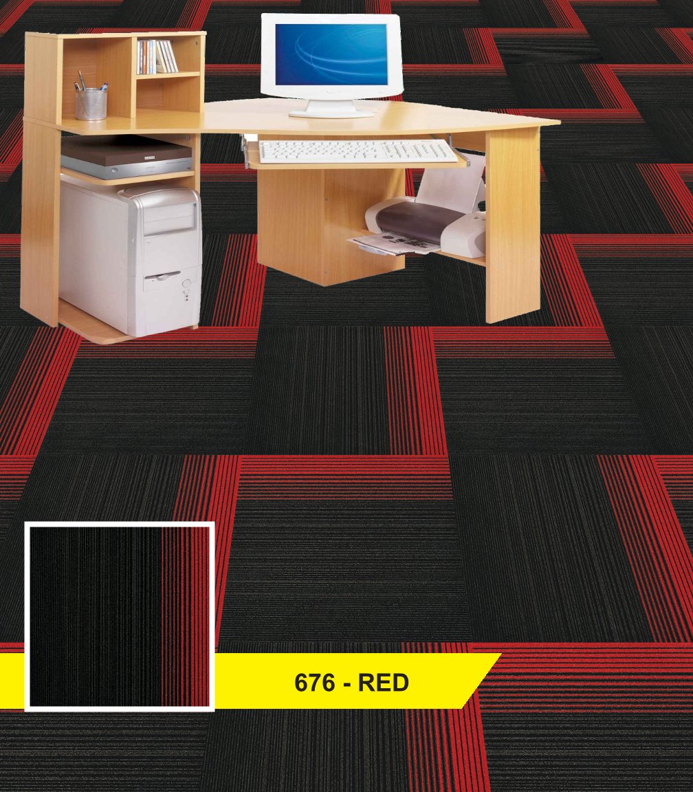 Cosmos Carpet Tile 676-Red | Durable, Stylish Flooring