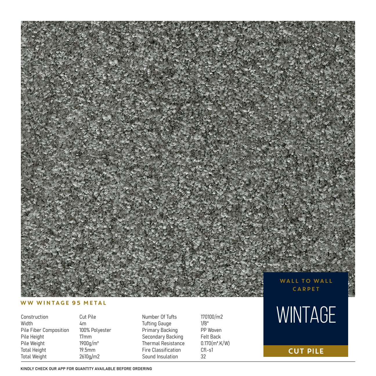 Divine Wintage 95 Metal Carpet Roll - Premium Quality