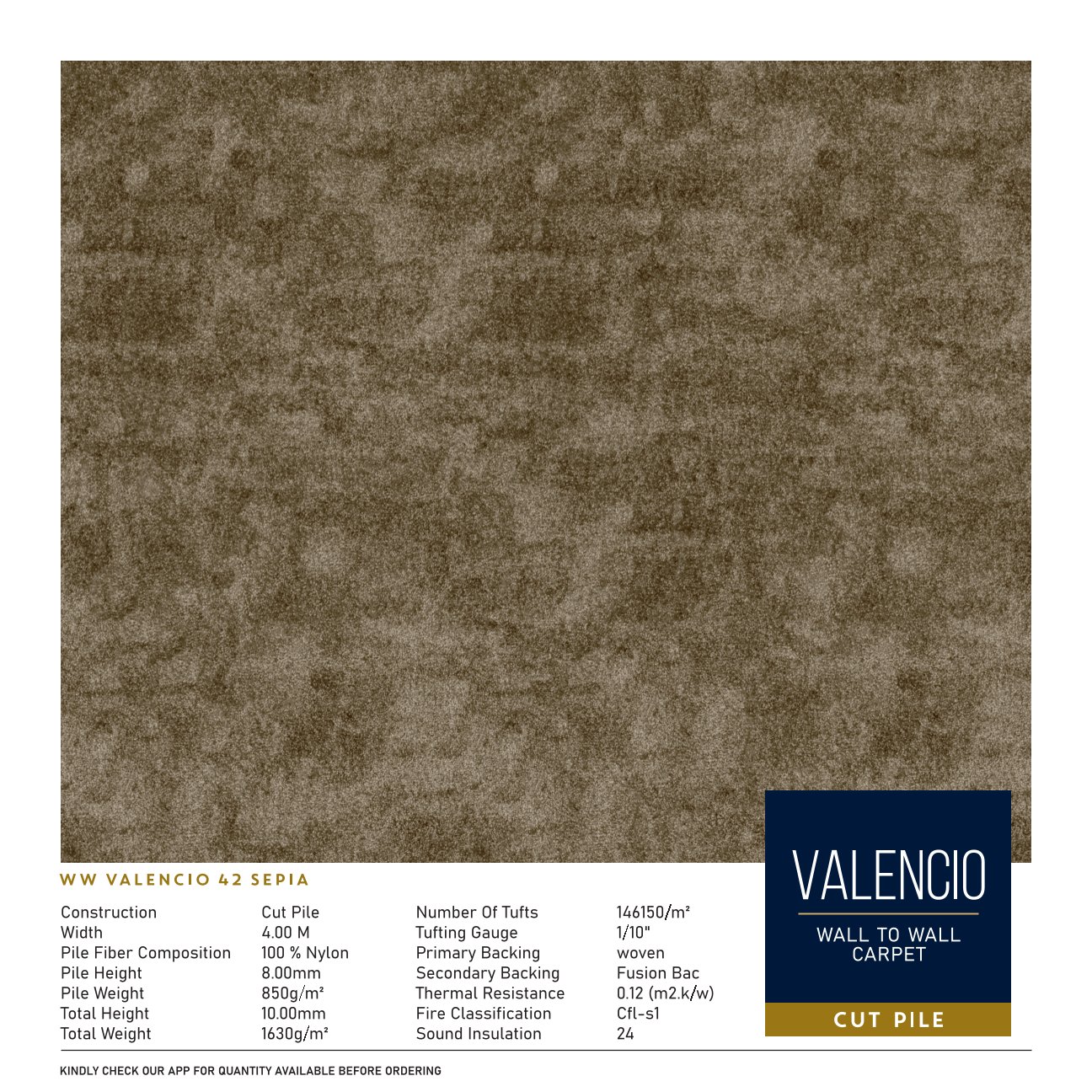 Divine Valencio Broc Carpet Roll - 42" Sepia