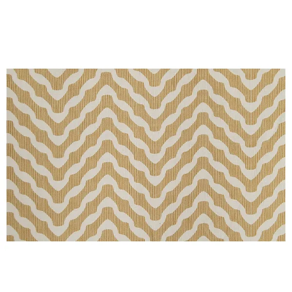Quality Polo 100% Polyester Mustard Printed Linen Curtain SON-04