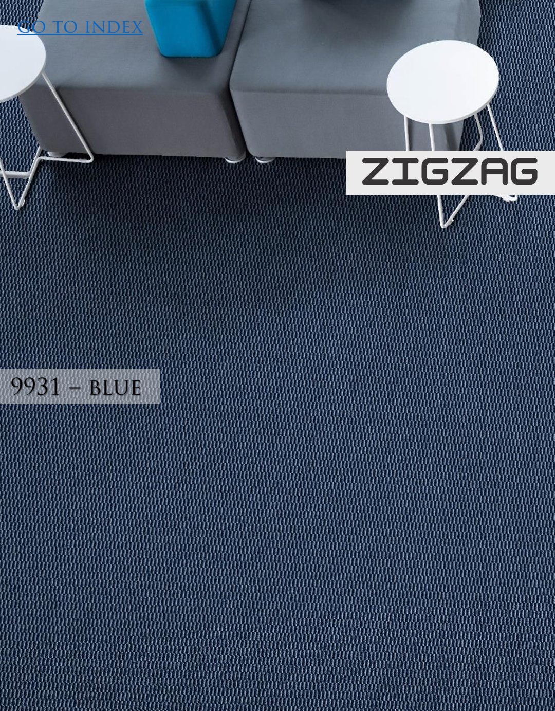 HEGO GRAPHIX Carpet Roll Zigzag 9931 Blue - Modern & Stylish