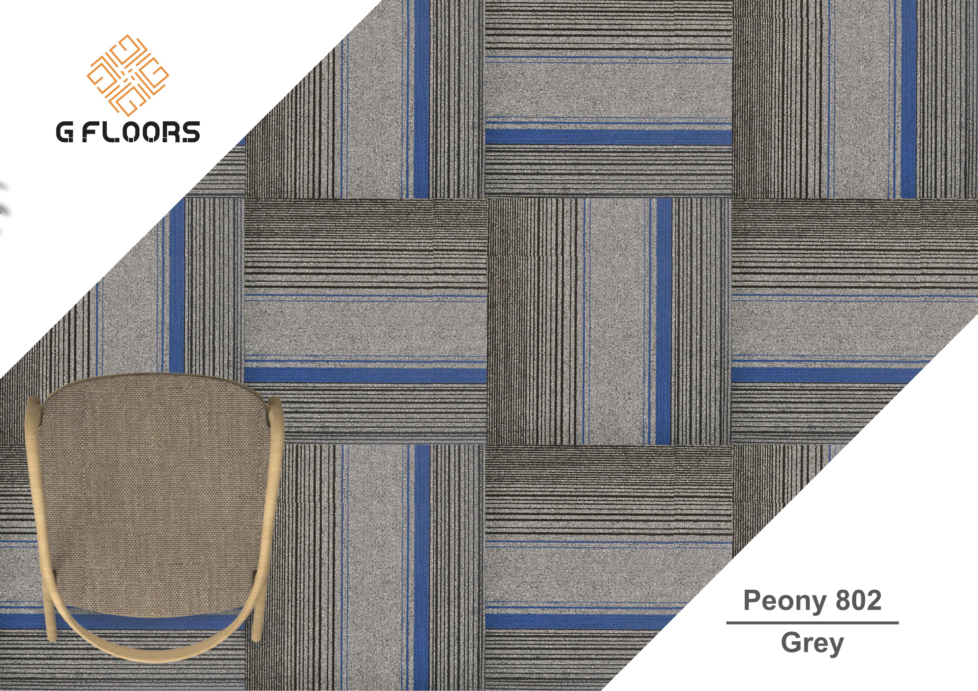 Peony Carpet Tile 802-Grey – Durable & Stylish Flooring