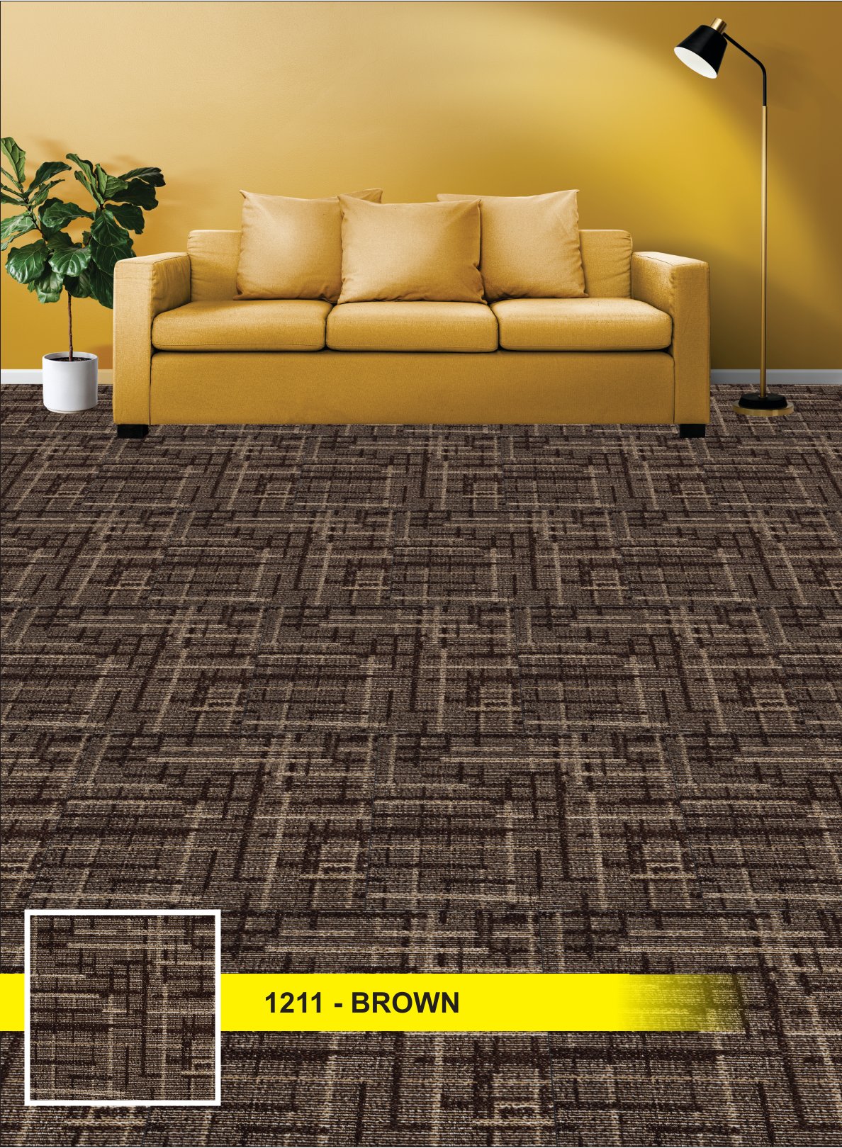 Indigo Carpet Tile 1211 Brown - Durable & Stylish Flooring