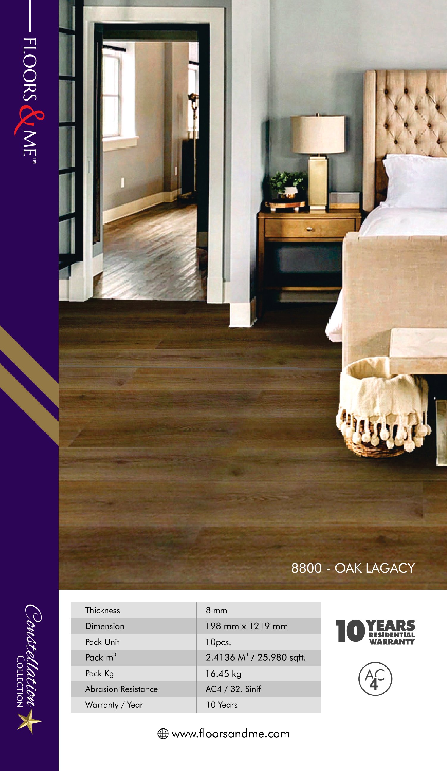 8800-Oak Legacy 8mm Unique Laminate Flooring