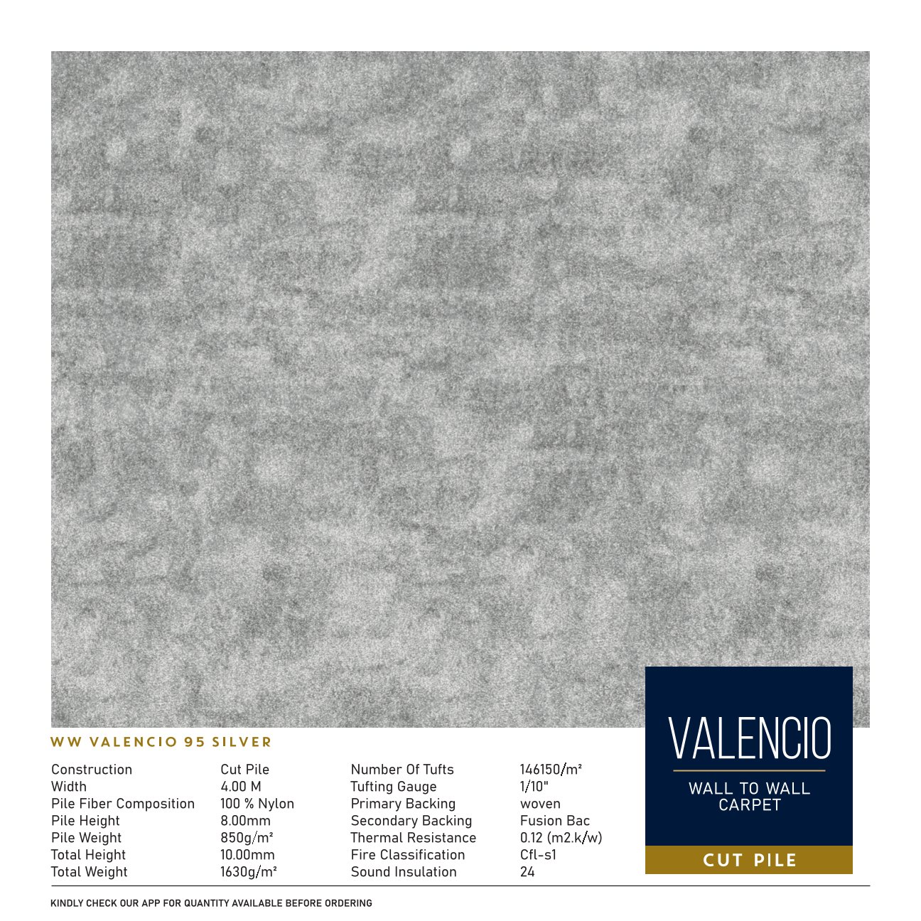 Divine Valencio Broc Carpet Roll 95 - Silver