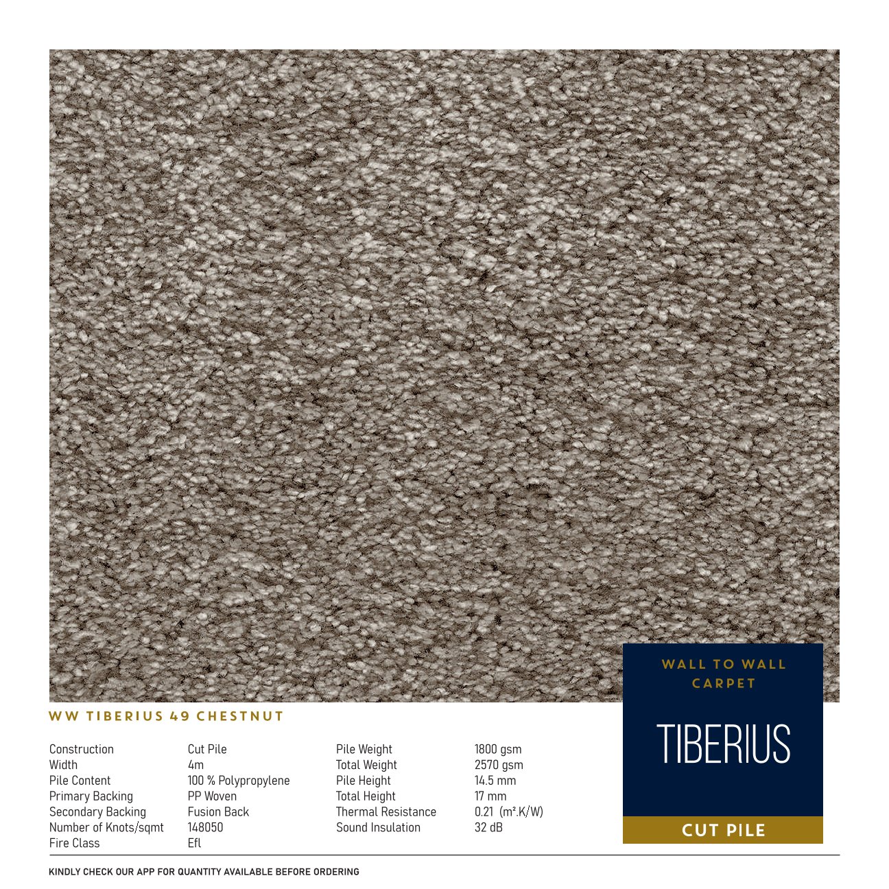 Divine Tiberius Carpet Roll - 49 Chestnut