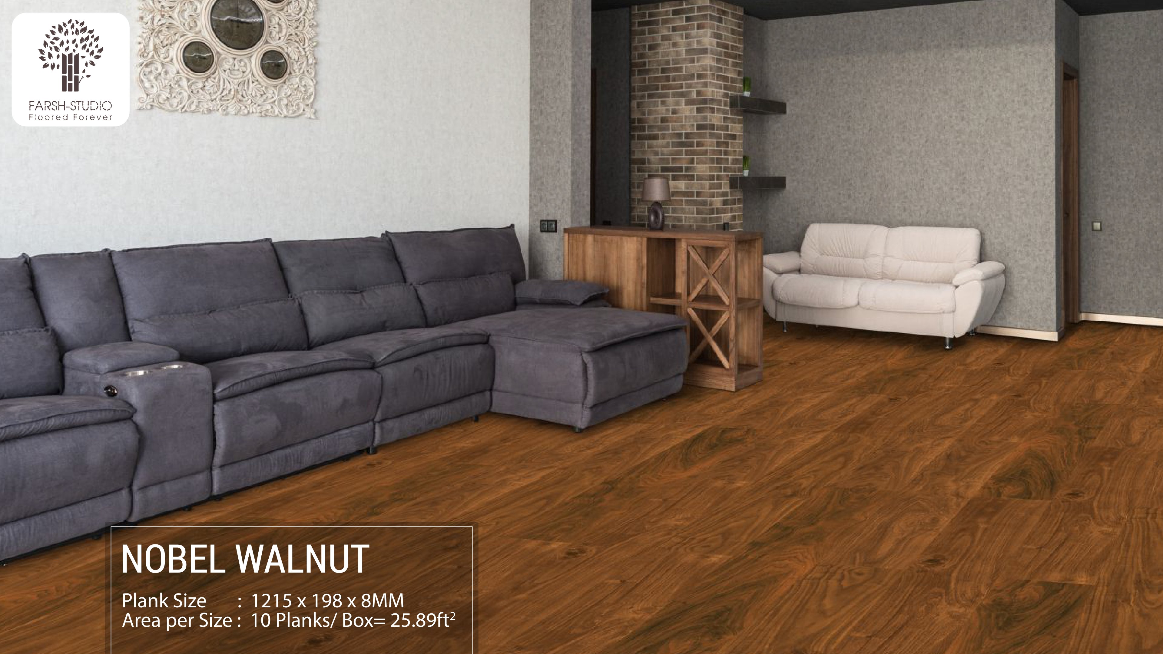 Nobel Walnut – 8mm Farsh Xpression Laminate Flooring