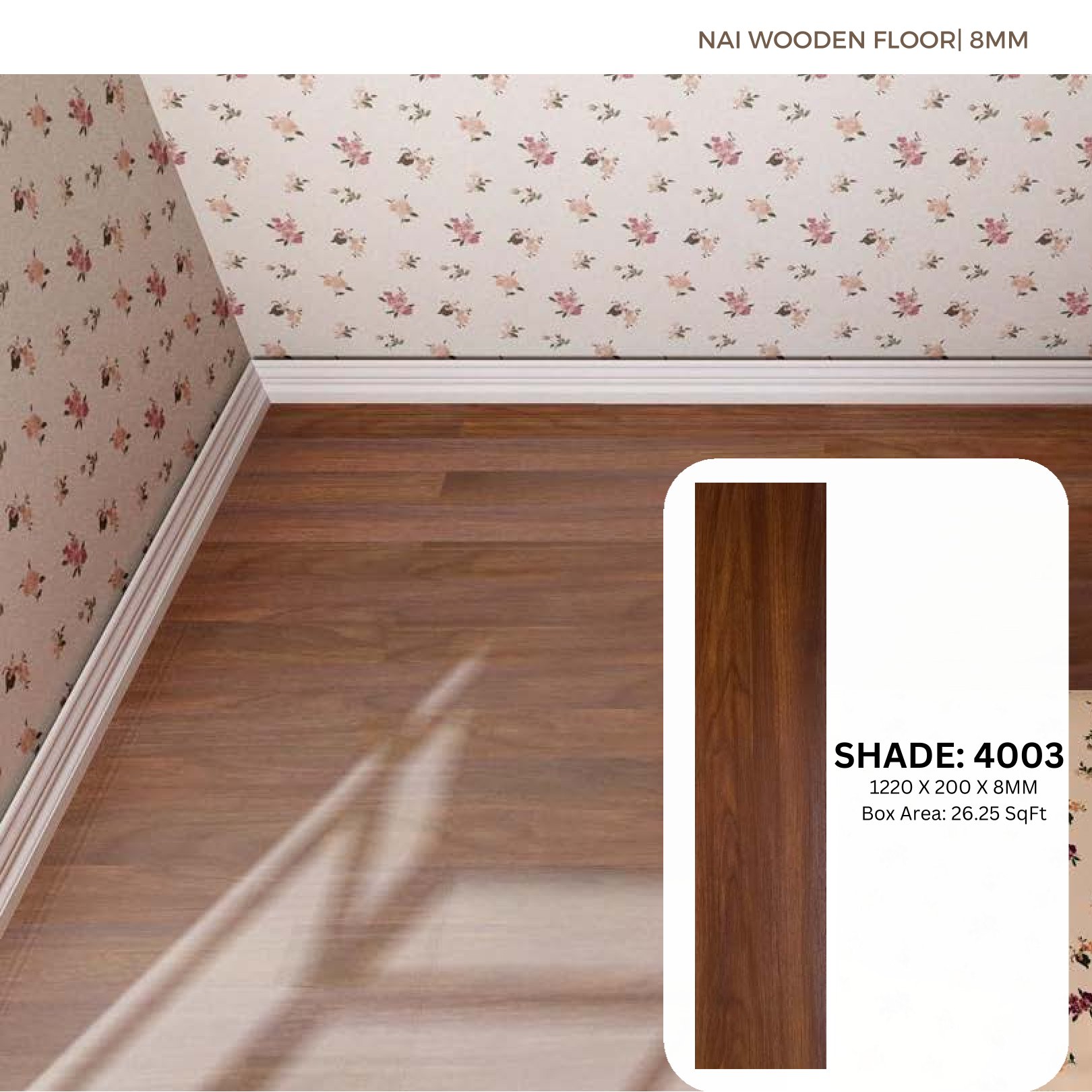 4003 Laminate Wooden Flooring - 8mm Thick