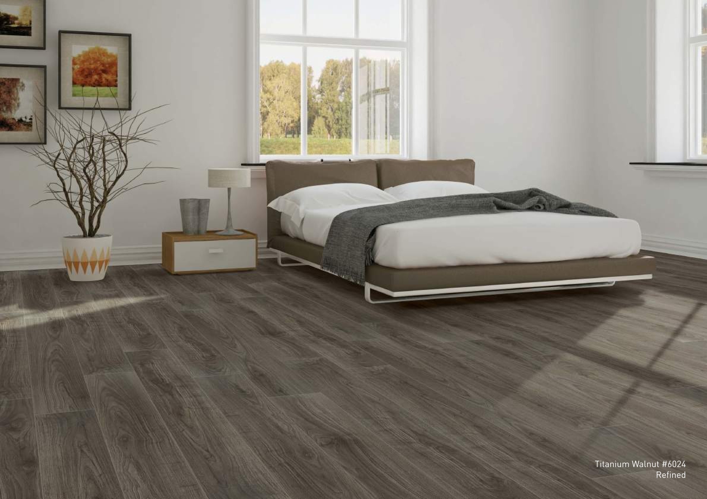 Titanium Walnut #6024 12mm Laminate Wood Flooring by FLOOR2o