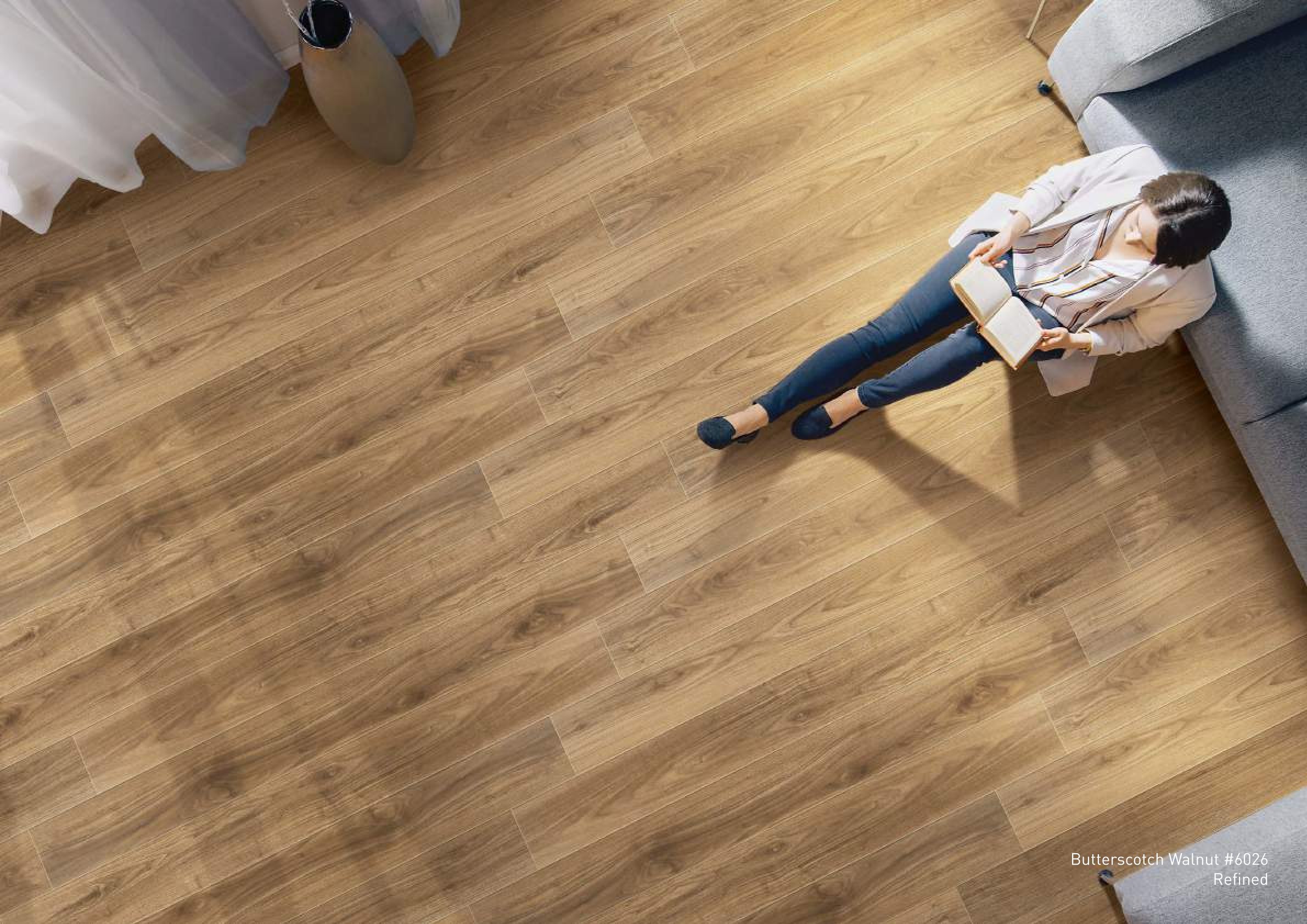 Butterscotch Walnut 12MM Laminate Flooring - FLOOR2o #6026