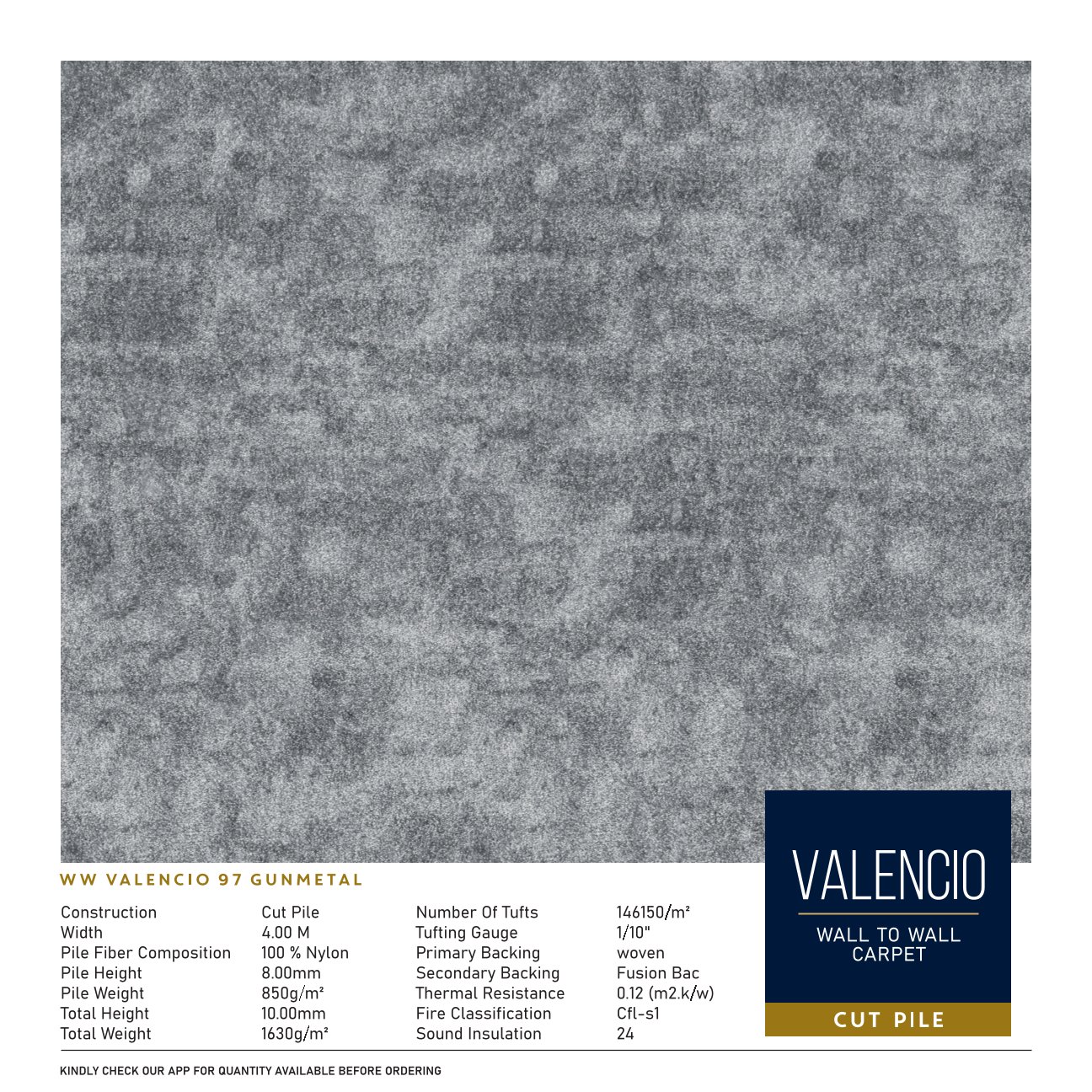 Divine Valencio Broc Carpet Roll 97 – Gunmetal