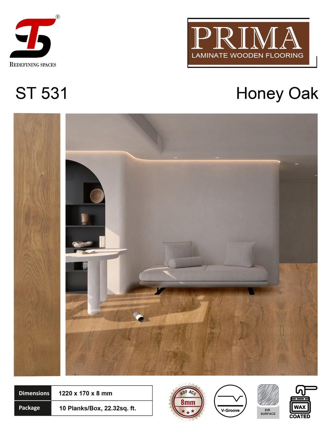 ST 531 honey oak ST Prima Laminate FloringLaptop